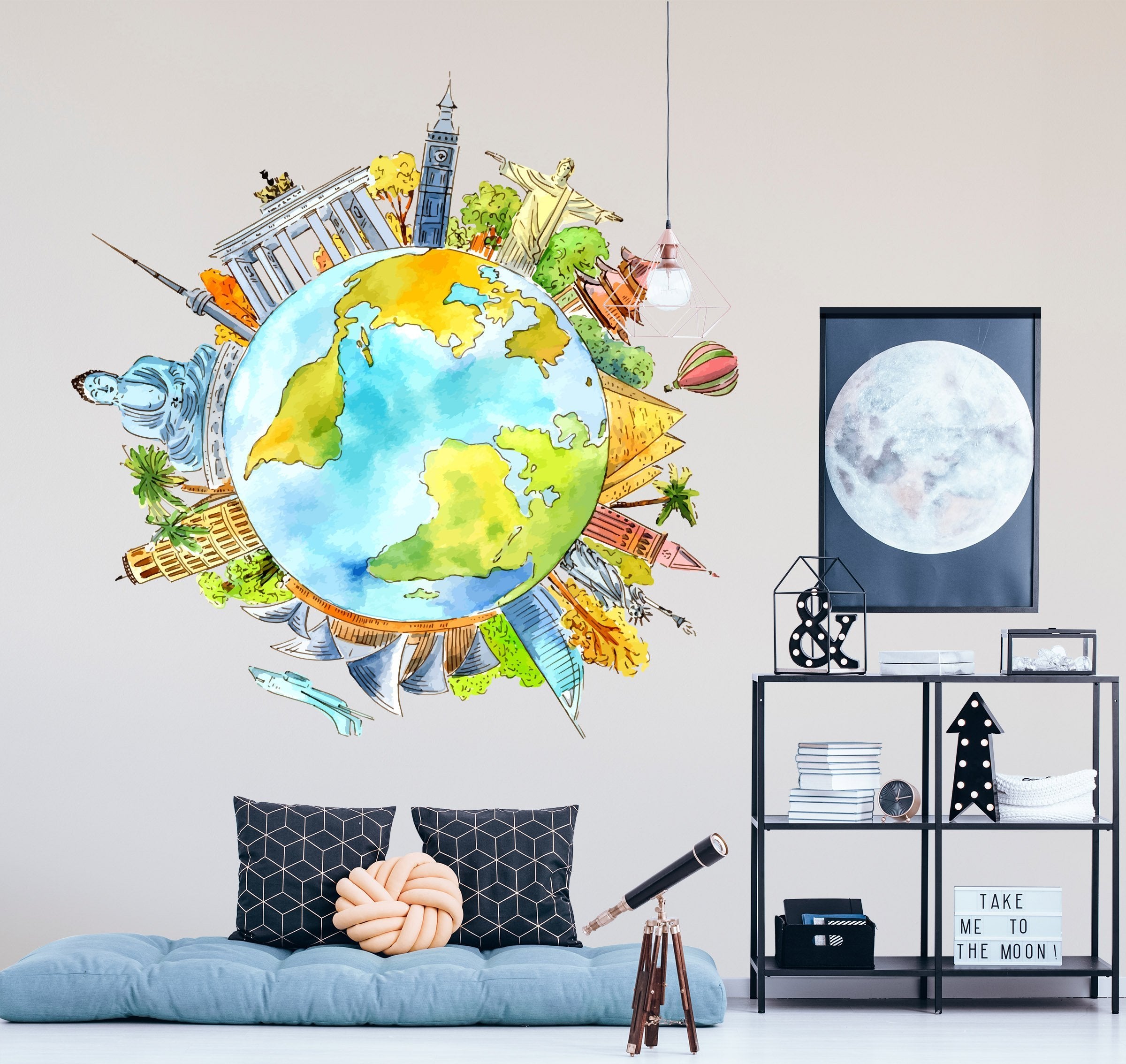 3D Building Earth 249 Wall Stickers Wallpaper AJ Wallpaper
