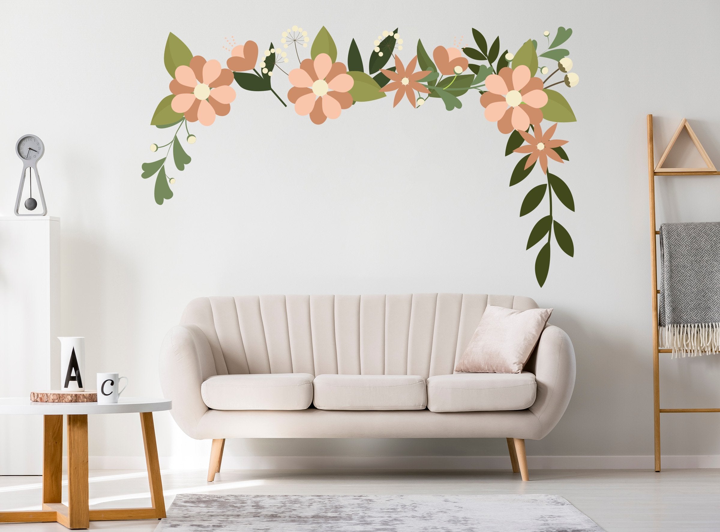 3D Green Leaf Red Petals 193 Wall Stickers Wallpaper AJ Wallpaper