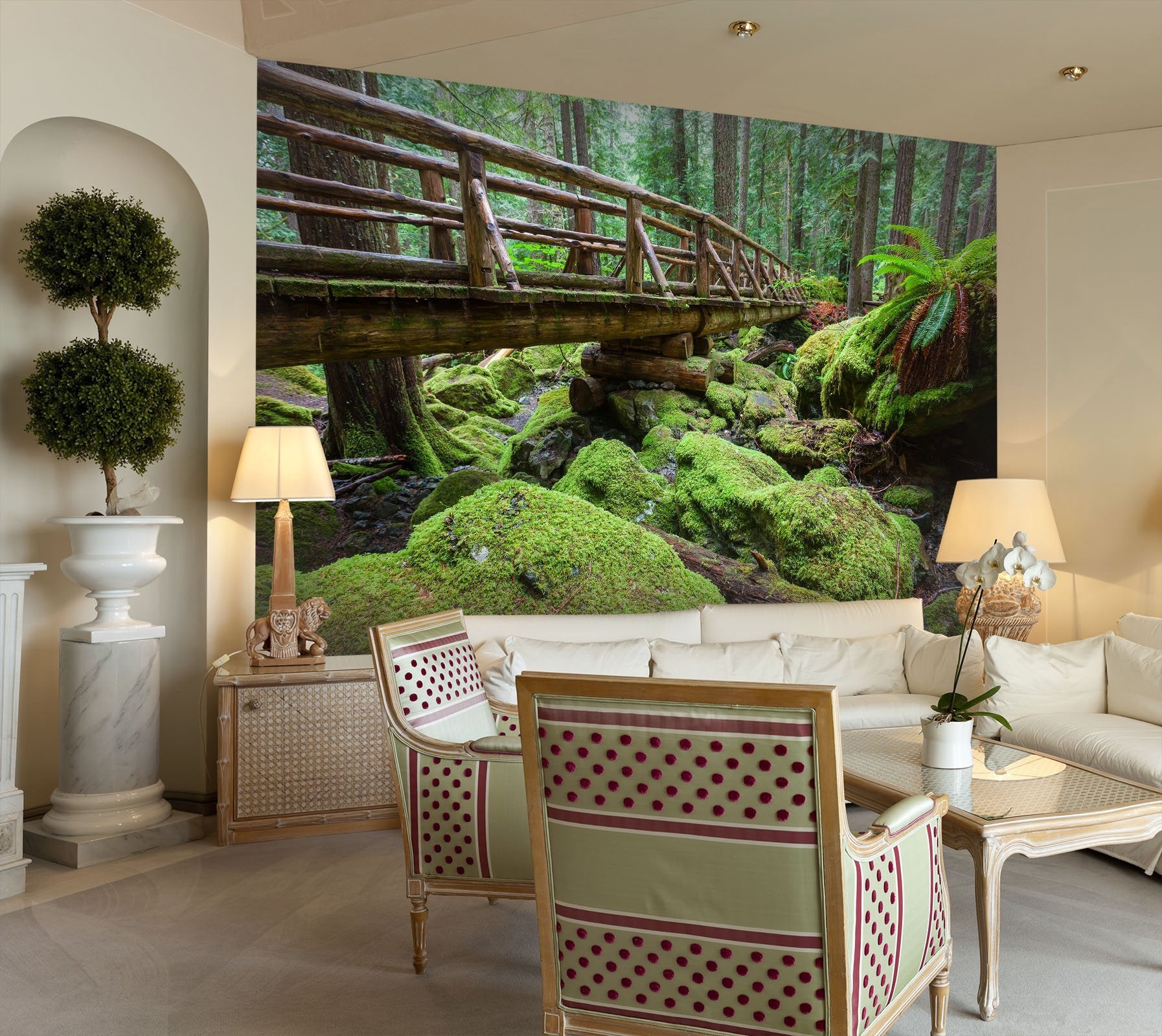 3D rain forest with bridge 37 Wall Murals Wallpaper AJ Wallpaper