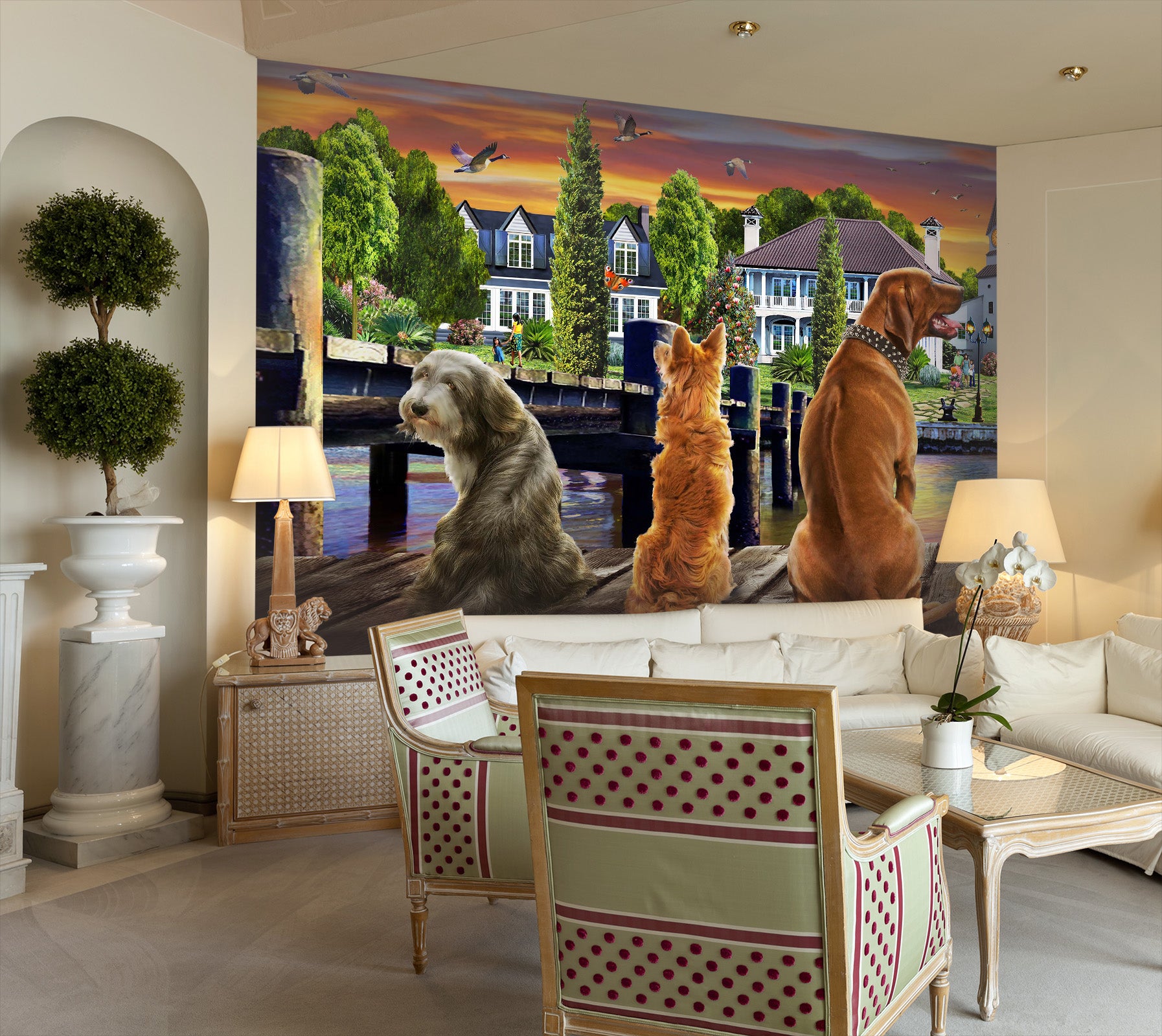 3D Dog Warrior 1422 Adrian Chesterman Wall Mural Wall Murals