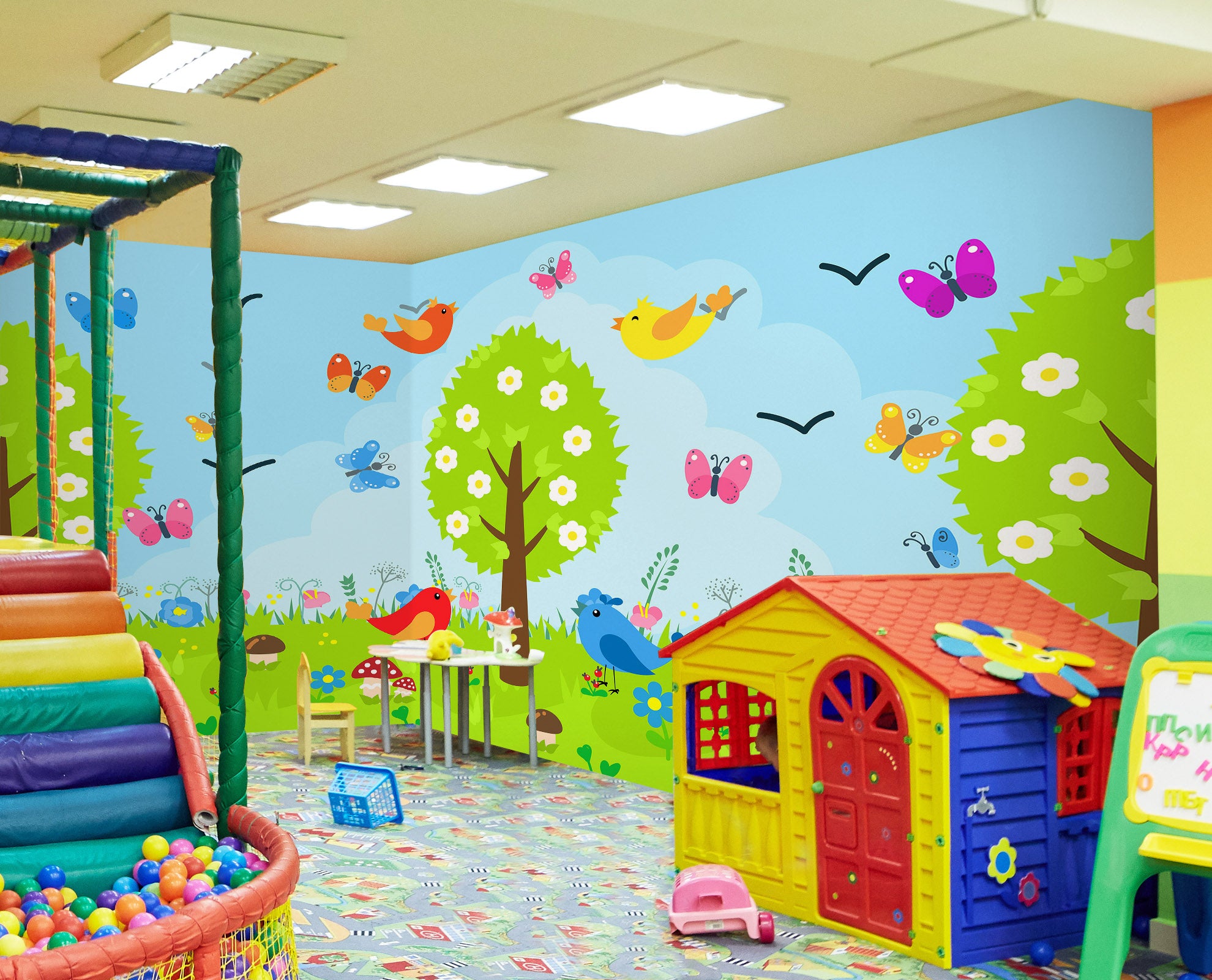3D Trees Butterfly 1414 Indoor Play Centres Wall Murals