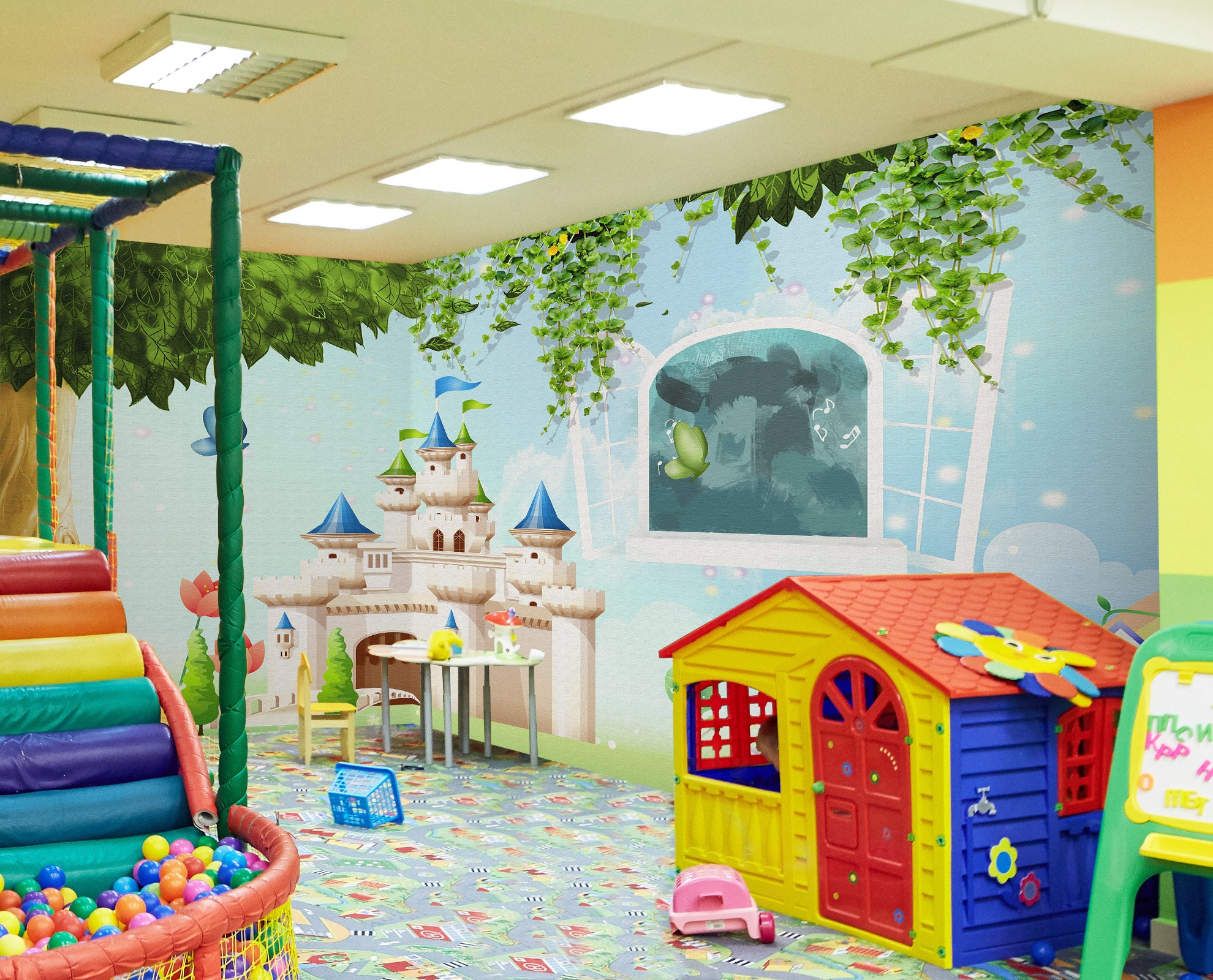 3D Castle Trees 1420 Indoor Play Centres Wall Murals
