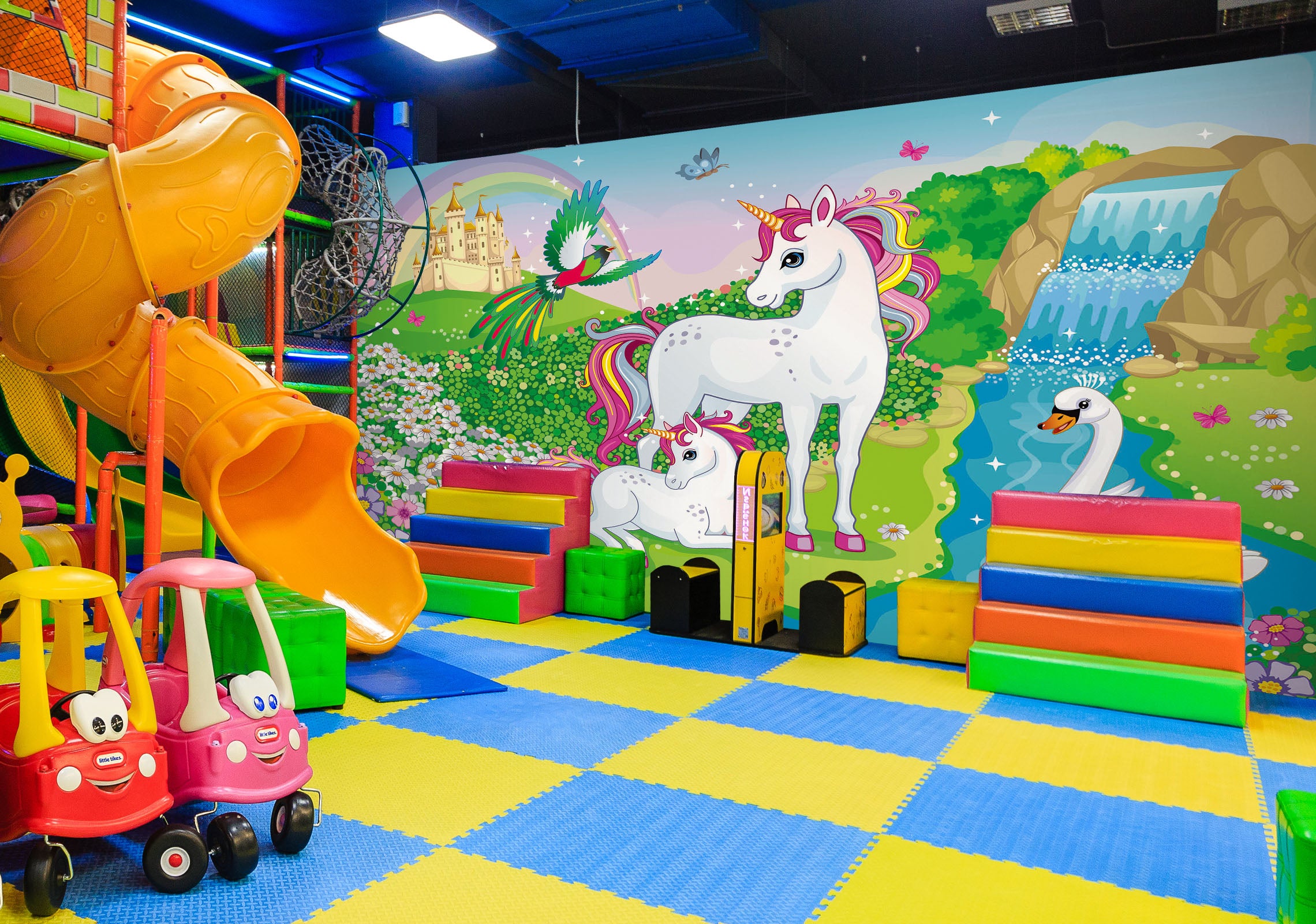 3D Unicorn Swan 1422 Indoor Play Centres Wall Murals