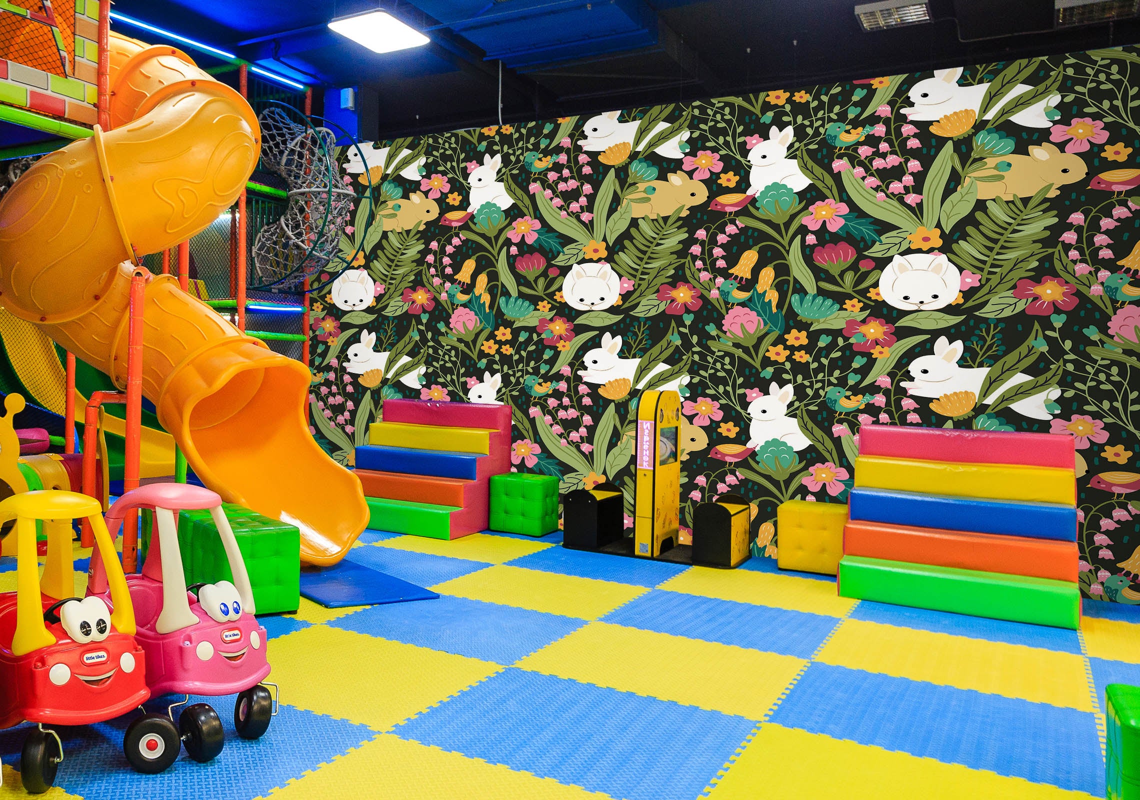 3D Flowers White Rabbit 1427 Indoor Play Centres Wall Murals