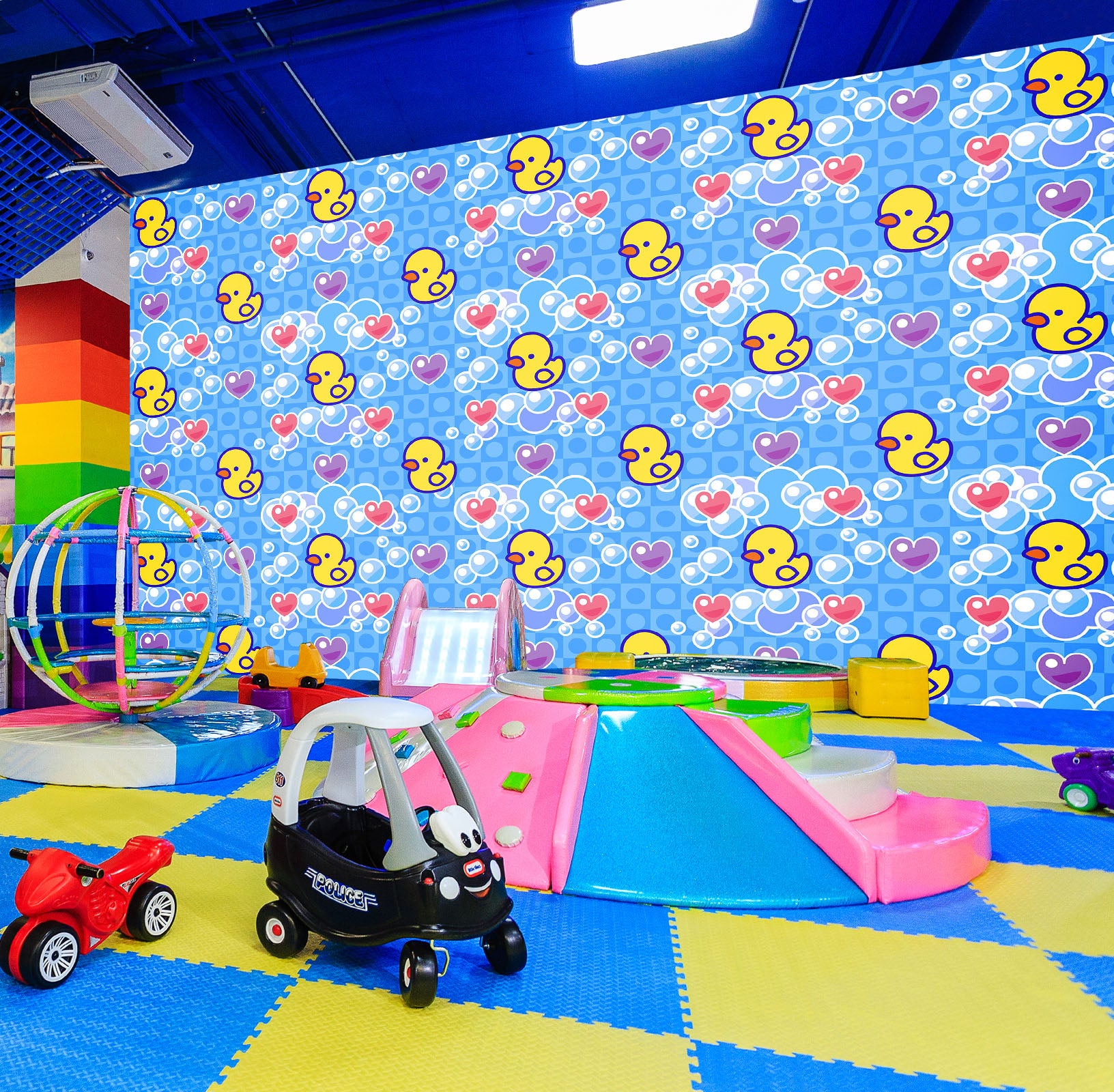 3D Little Yellow Duck Pattern 1412 Indoor Play Centres Wall Murals
