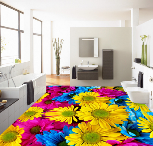 3D Blooming Flowers 076 Floor Mural Wallpaper AJ Wallpaper 2