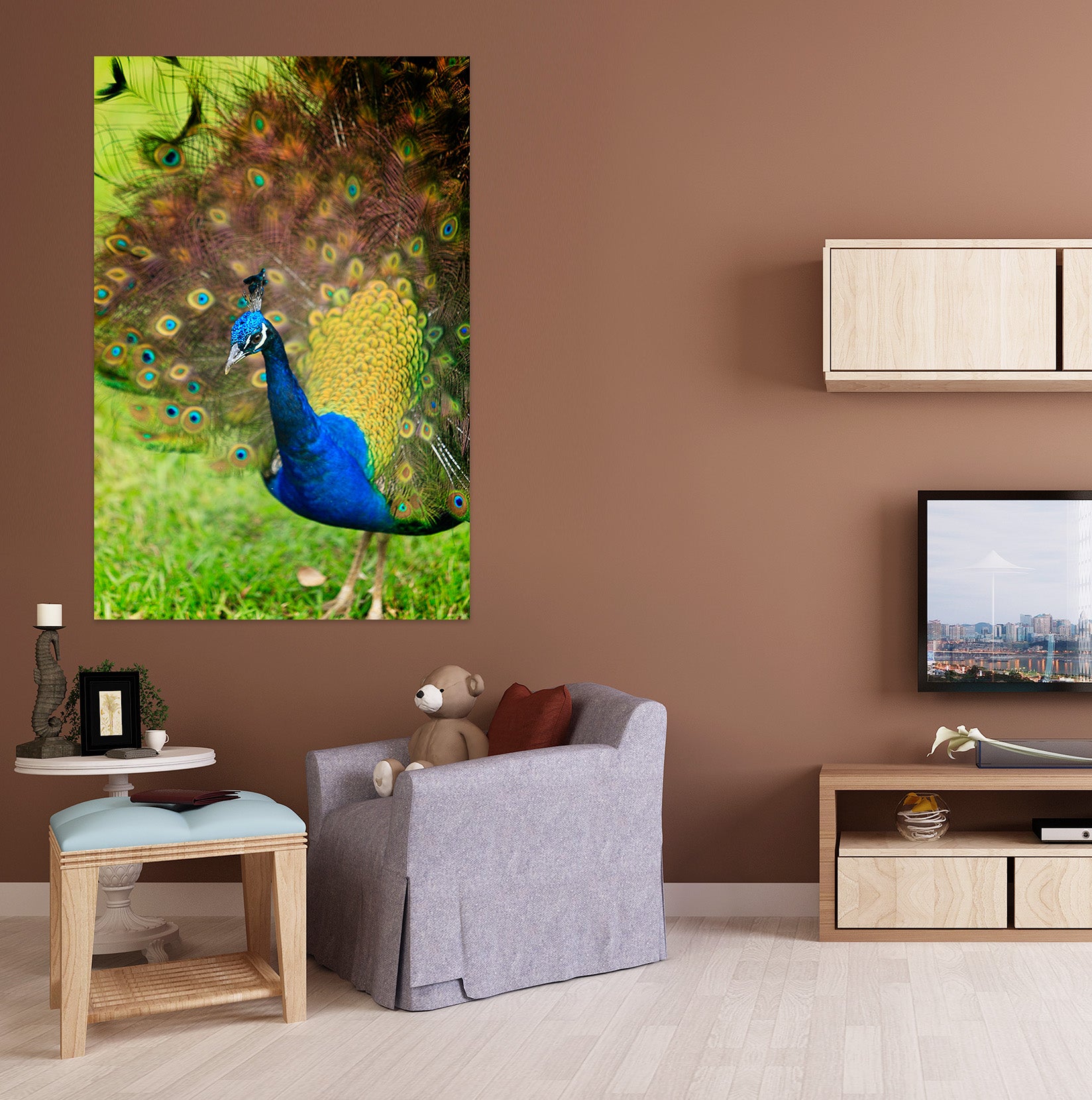 3D Peacock 62132 Kathy Barefield Wall Sticker
