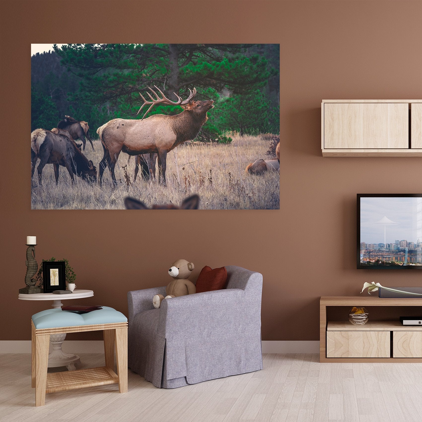 3D Forest Antelope 49 Animal Wall Stickers Wallpaper AJ Wallpaper 2