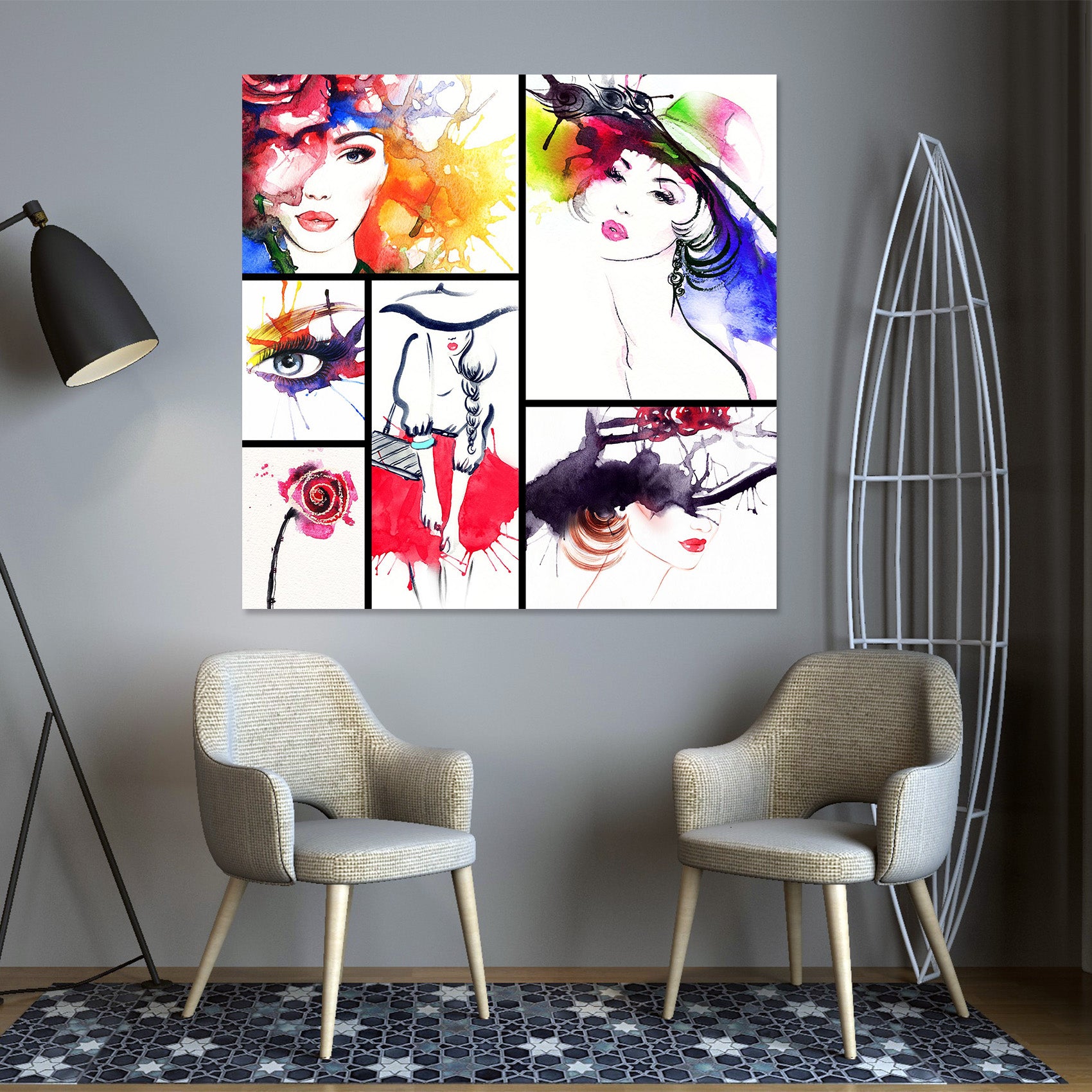 3D White Hat Woman 1015 Wall Sticker