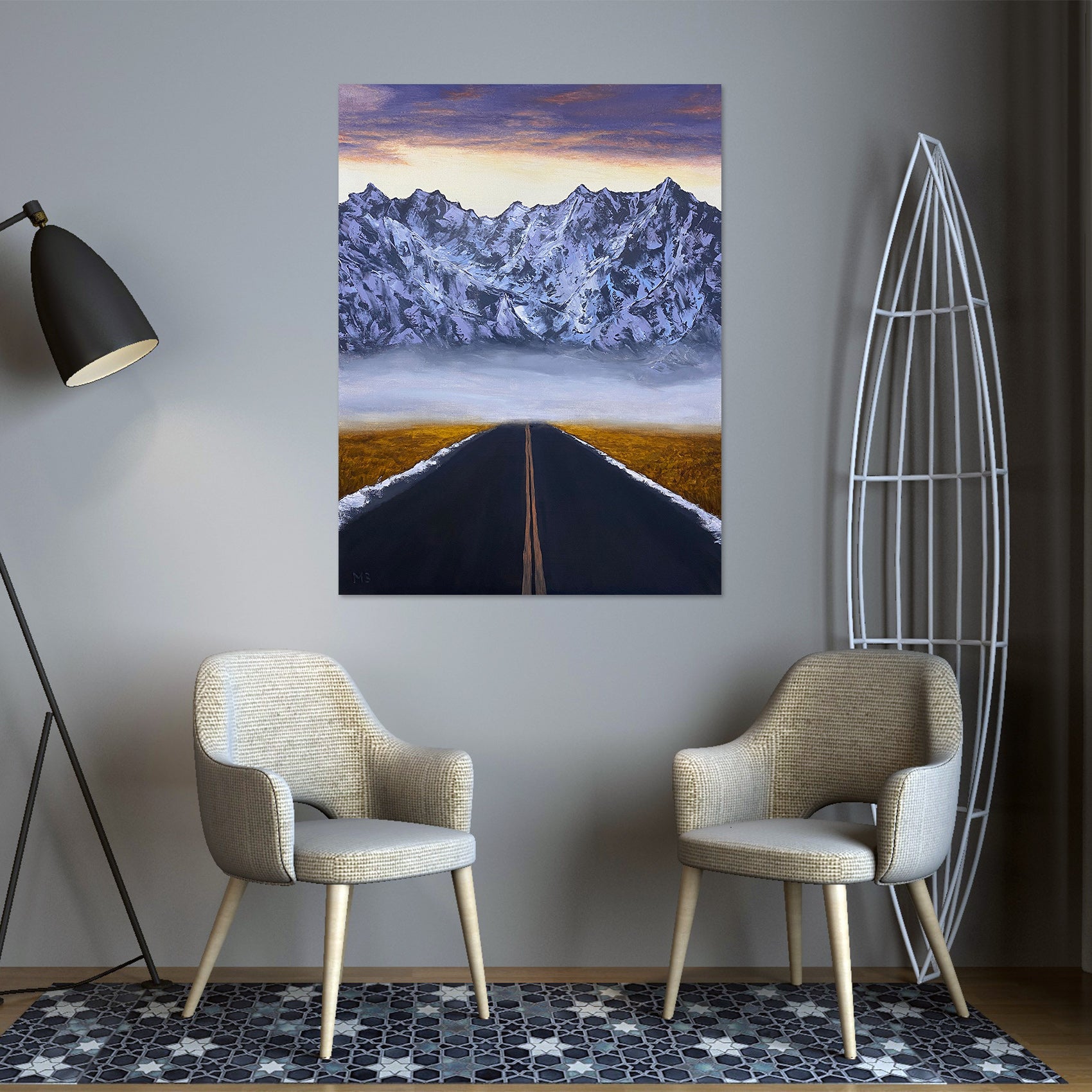3D Road Snow Mountain 10079 Marina Zotova Wall Sticker