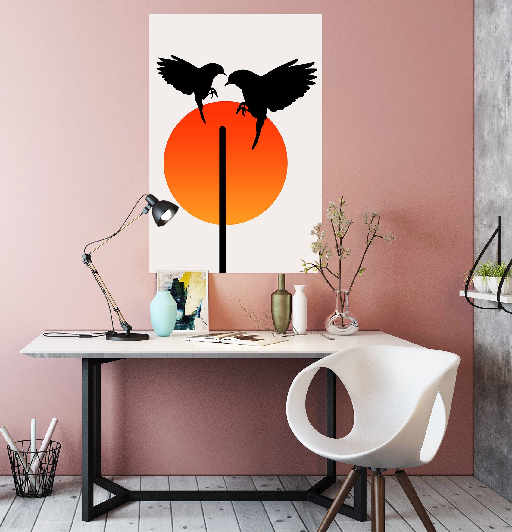 3D Bird Sun 233 Boris Draschoff Wall Sticker