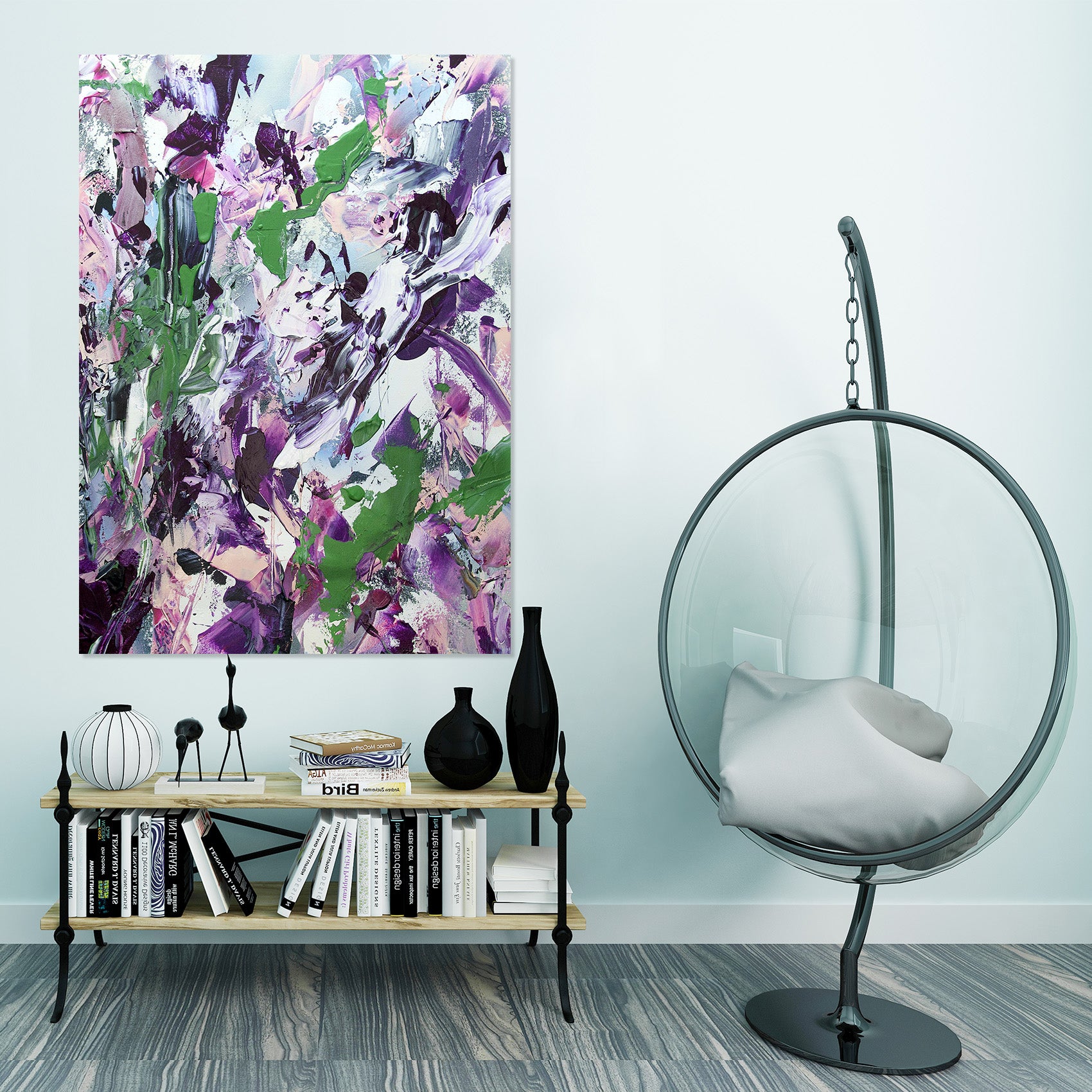 3D Purple Flowers 291 Allan P. Friedlander Wall Sticker