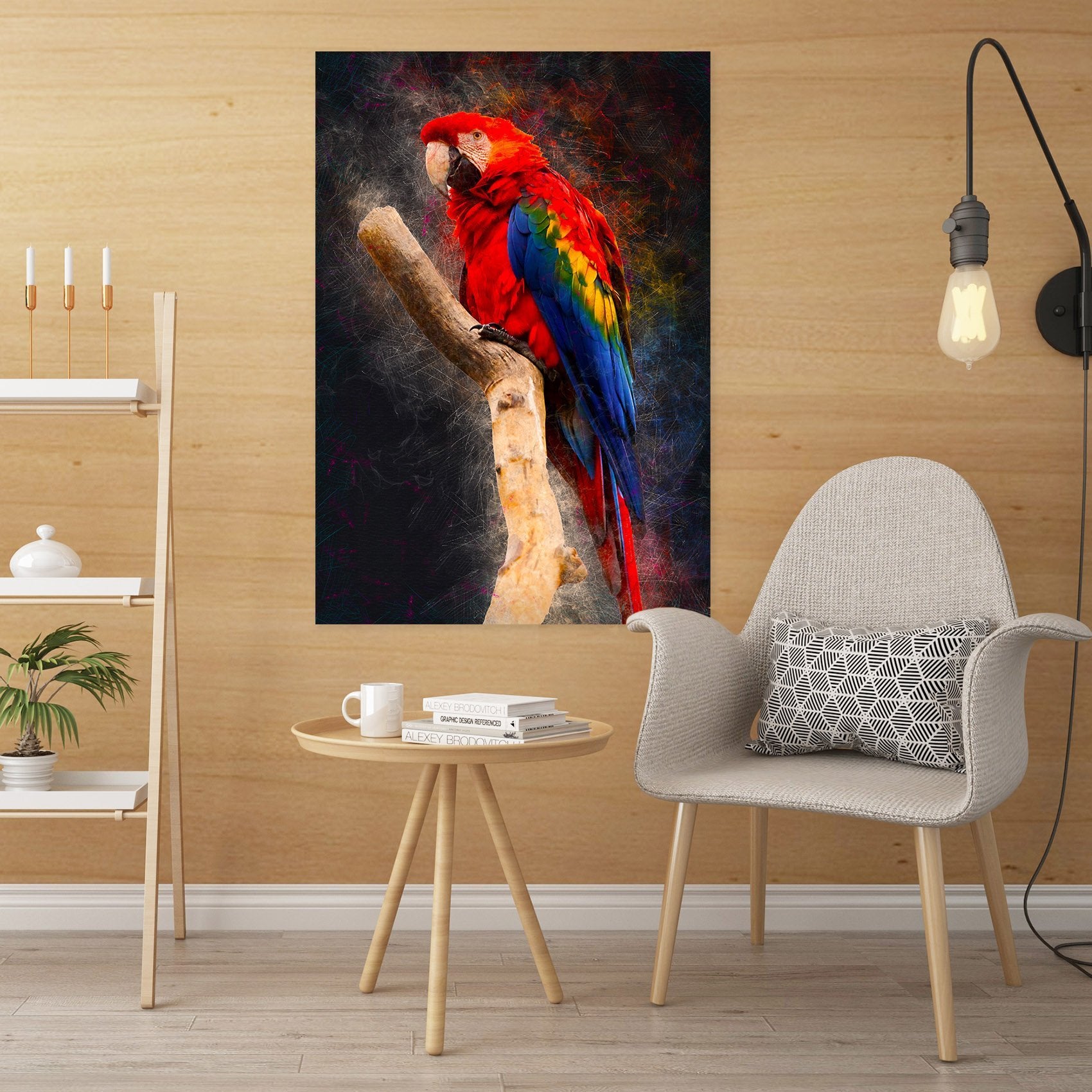 3D Red Bird 754 Animal Wall Stickers Wallpaper AJ Wallpaper 2