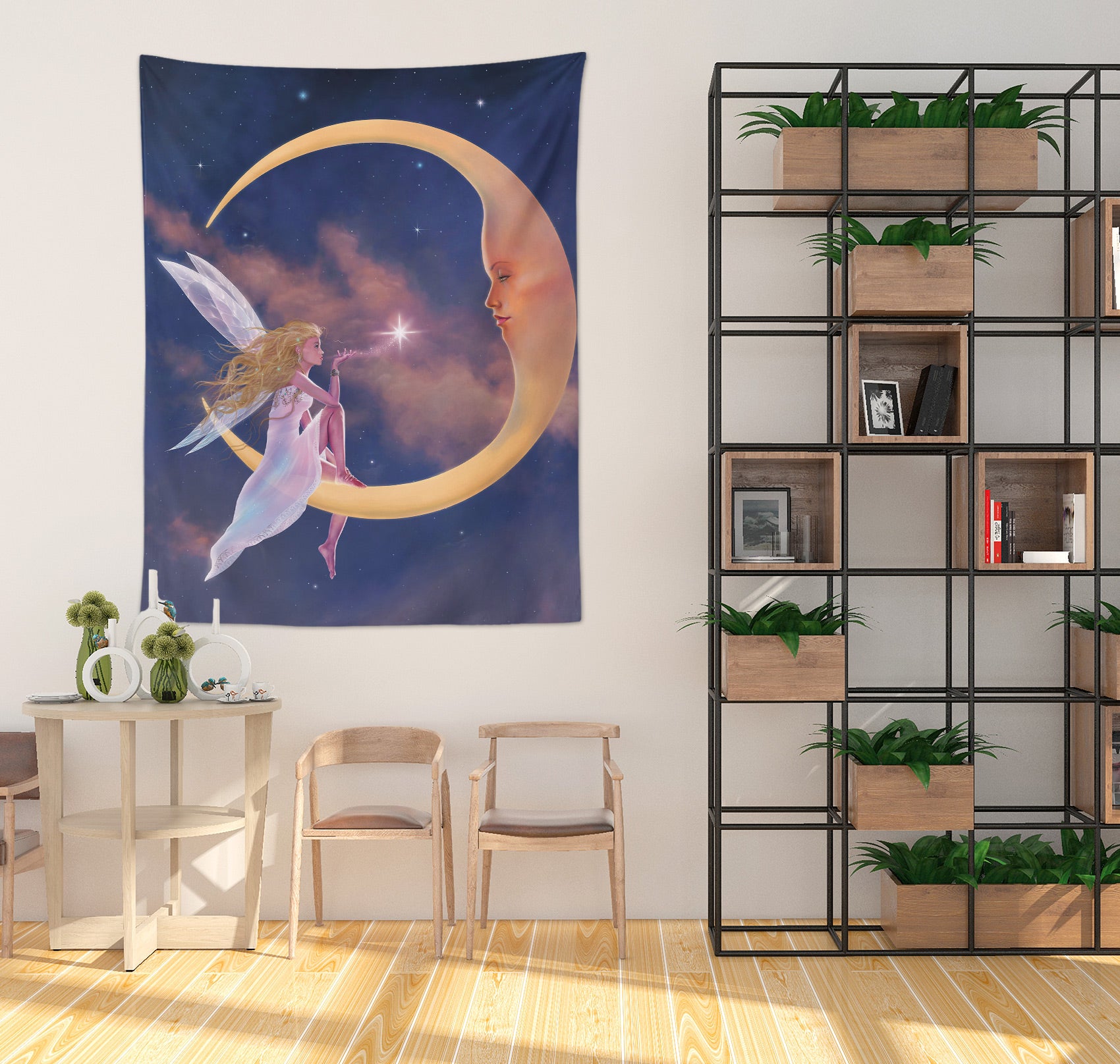 3D Moon Girl 11735 Vincent Tapestry Hanging Cloth Hang