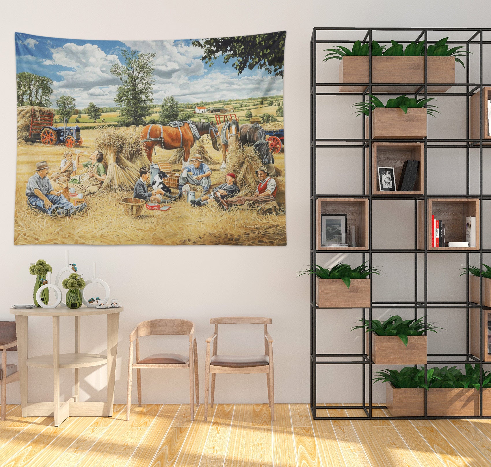 3D Grass Haystack Horse 11258 Trevor Mitchell Tapestry Hanging Cloth Hang