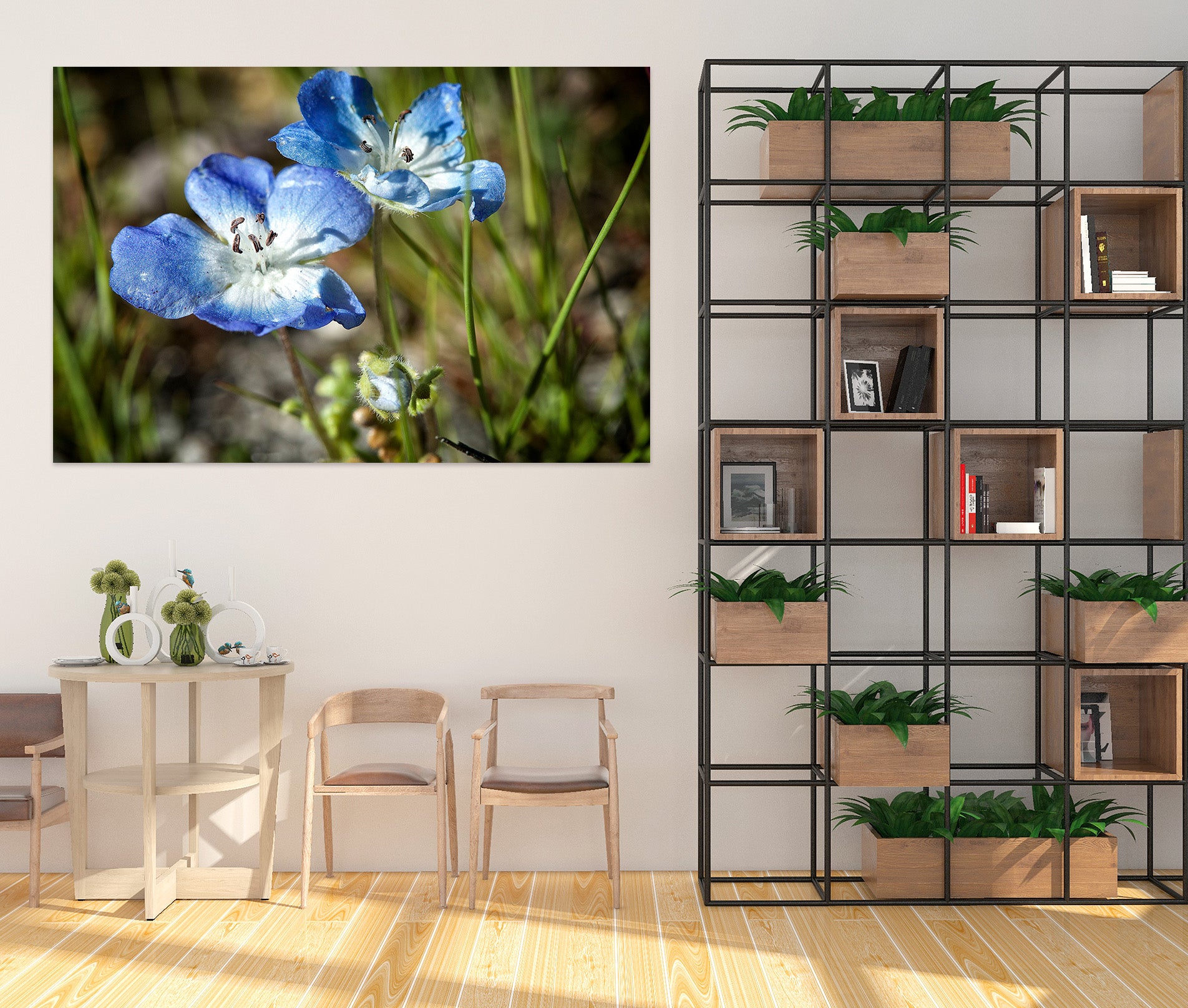 3D Blue Flowers 62102 Kathy Barefield Wall Sticker