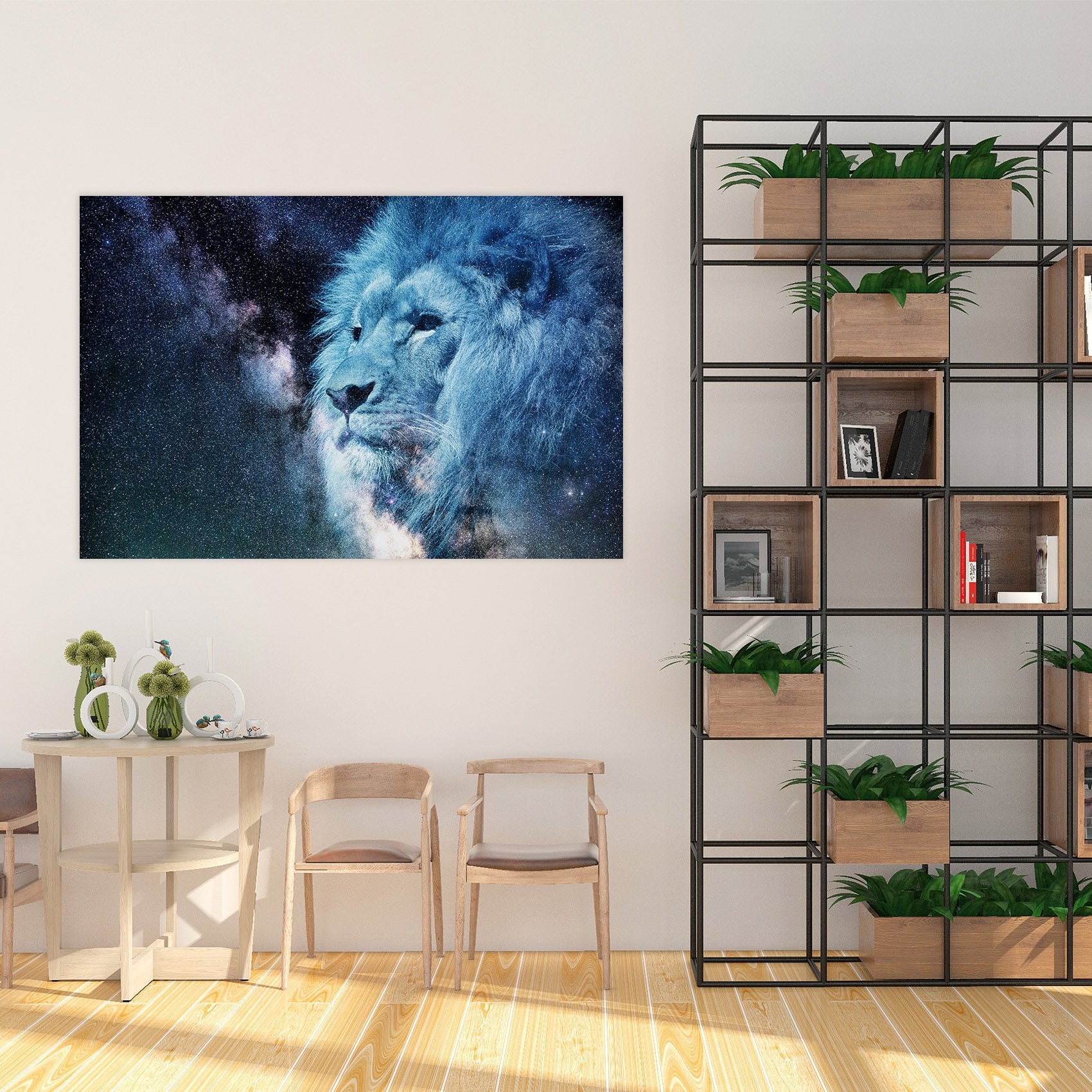 3D Moon Lion 94 Animal Wall Stickers Wallpaper AJ Wallpaper 2