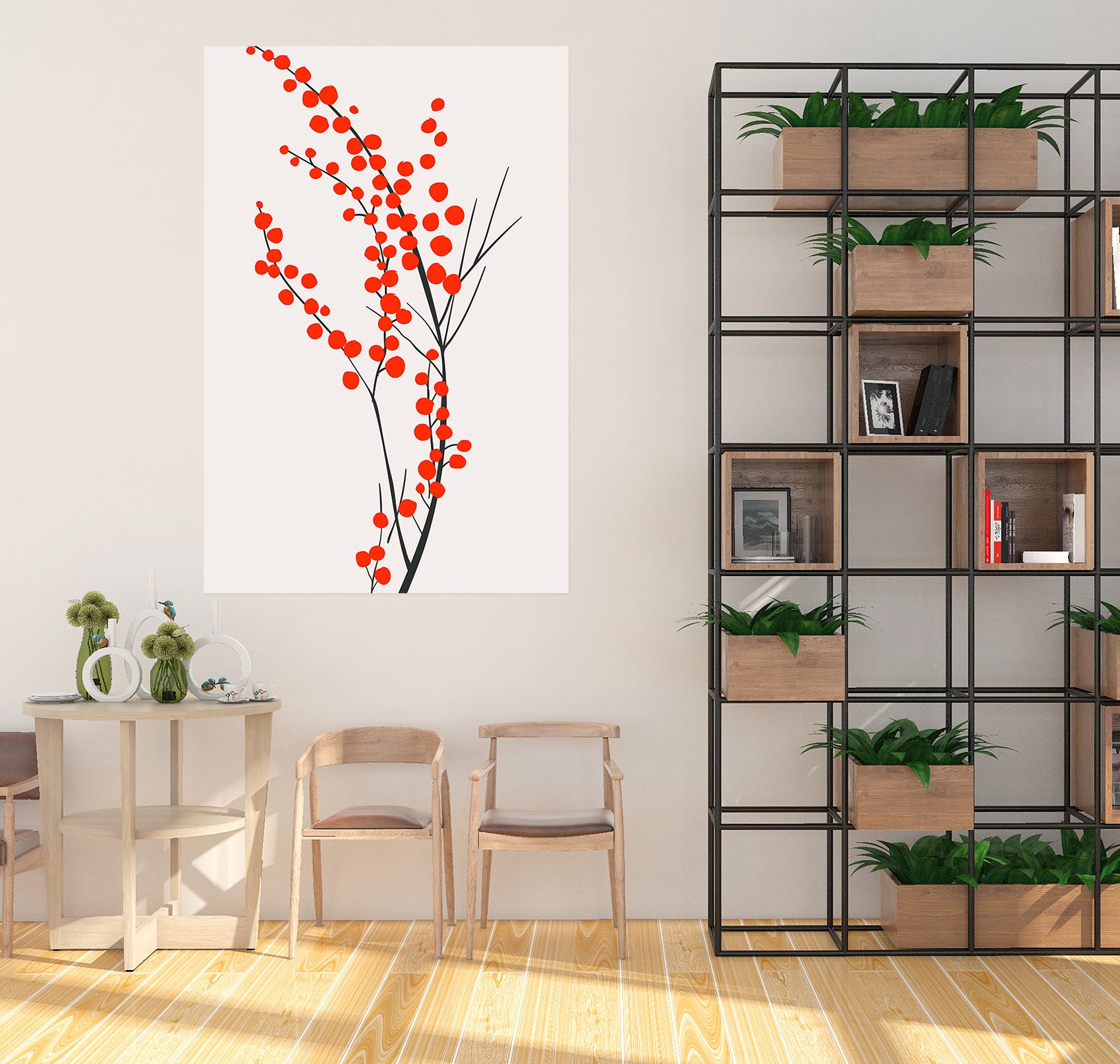 3D Red Tree 249 Boris Draschoff Wall Sticker