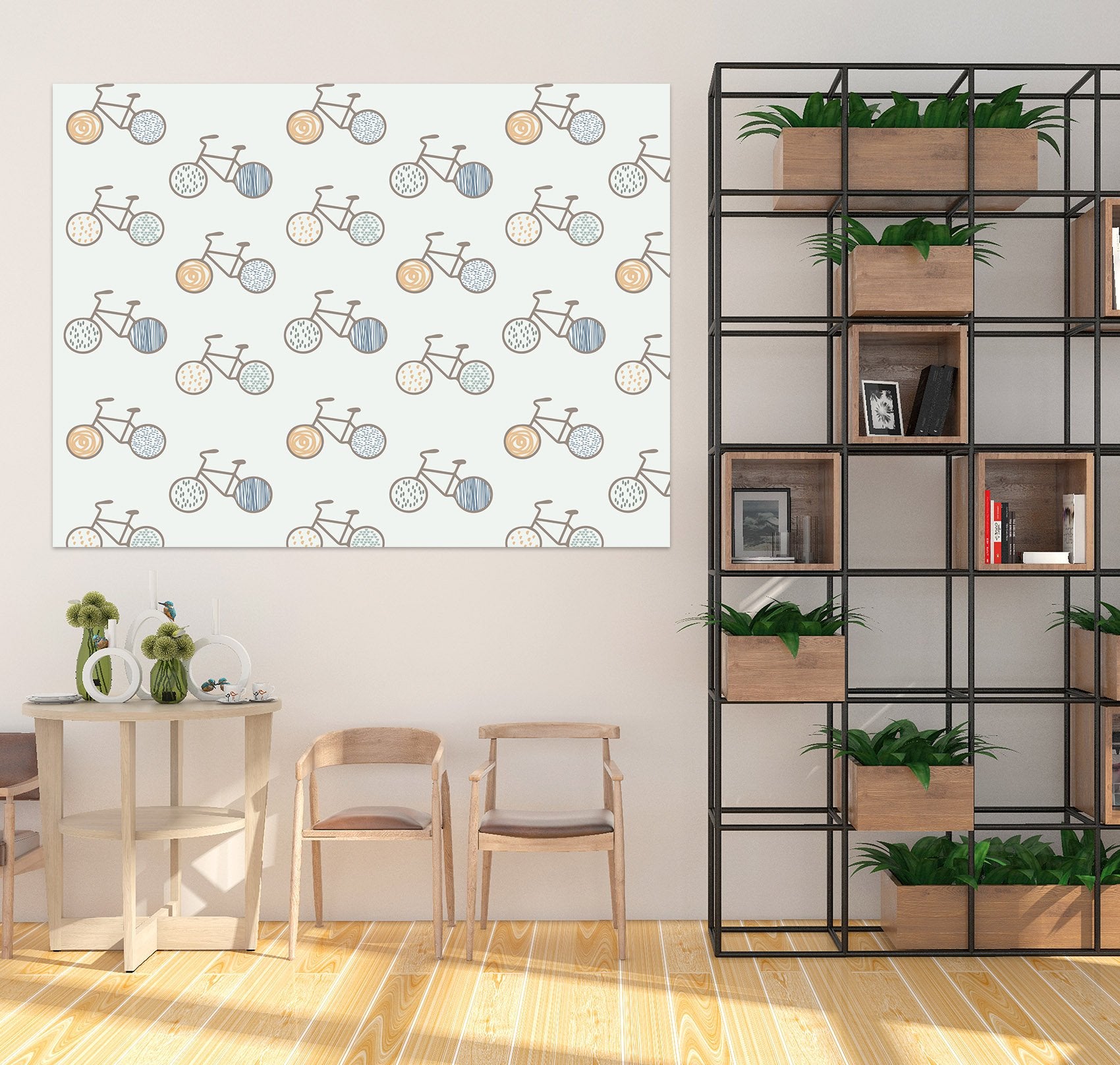 3D Bike Pattern 001 Jillian Helvey Wall Sticker Wallpaper AJ Wallpaper 2