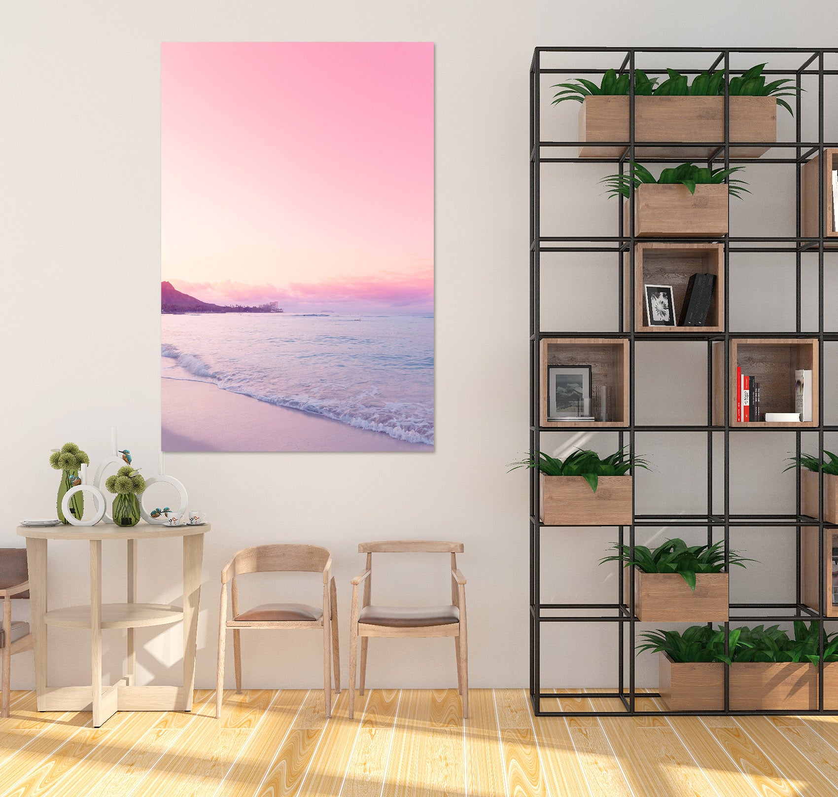 3D Pink Sky 028 Noirblanc777 Wall Sticker