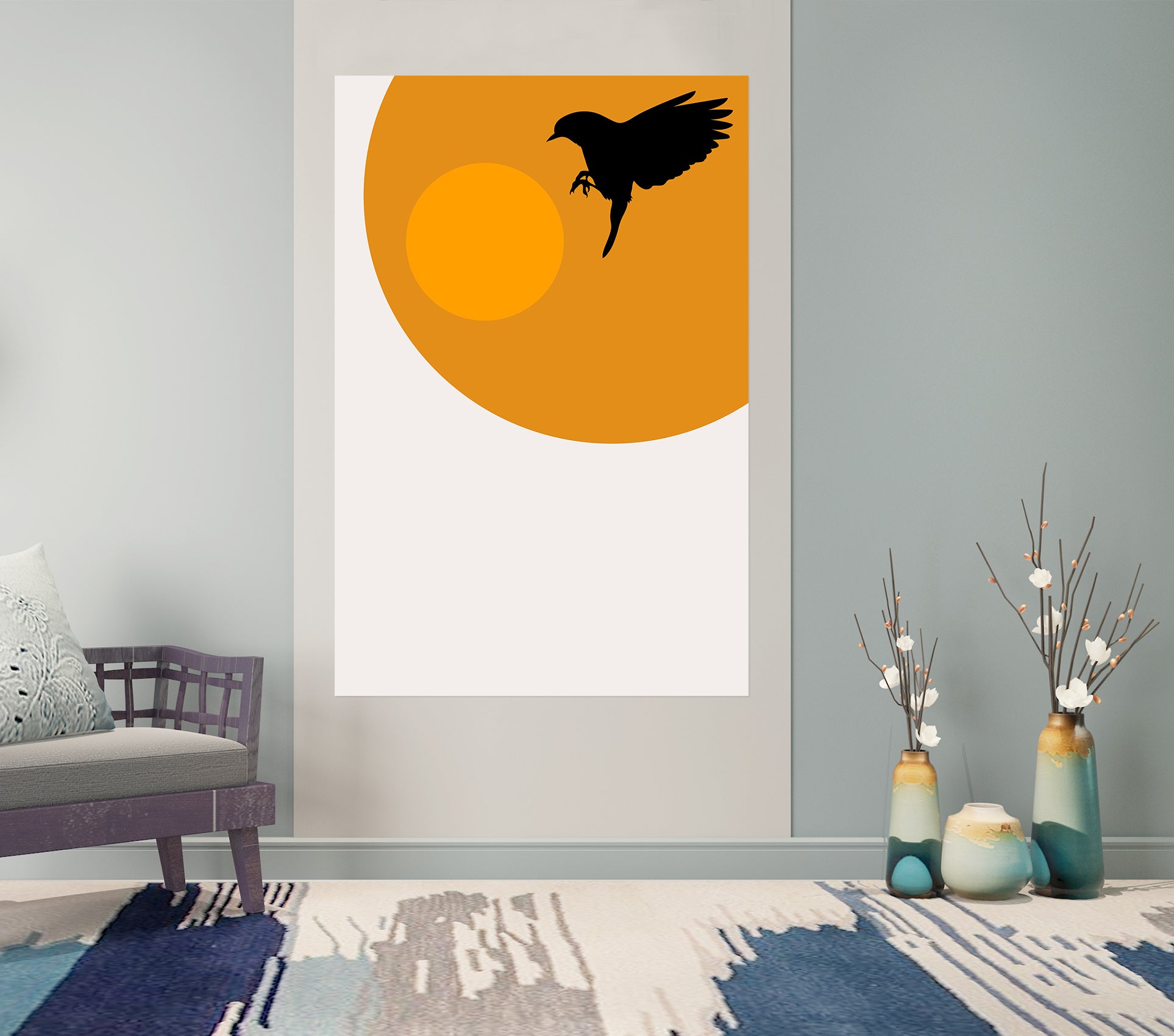 3D Golden Sun 220 Boris Draschoff Wall Sticker