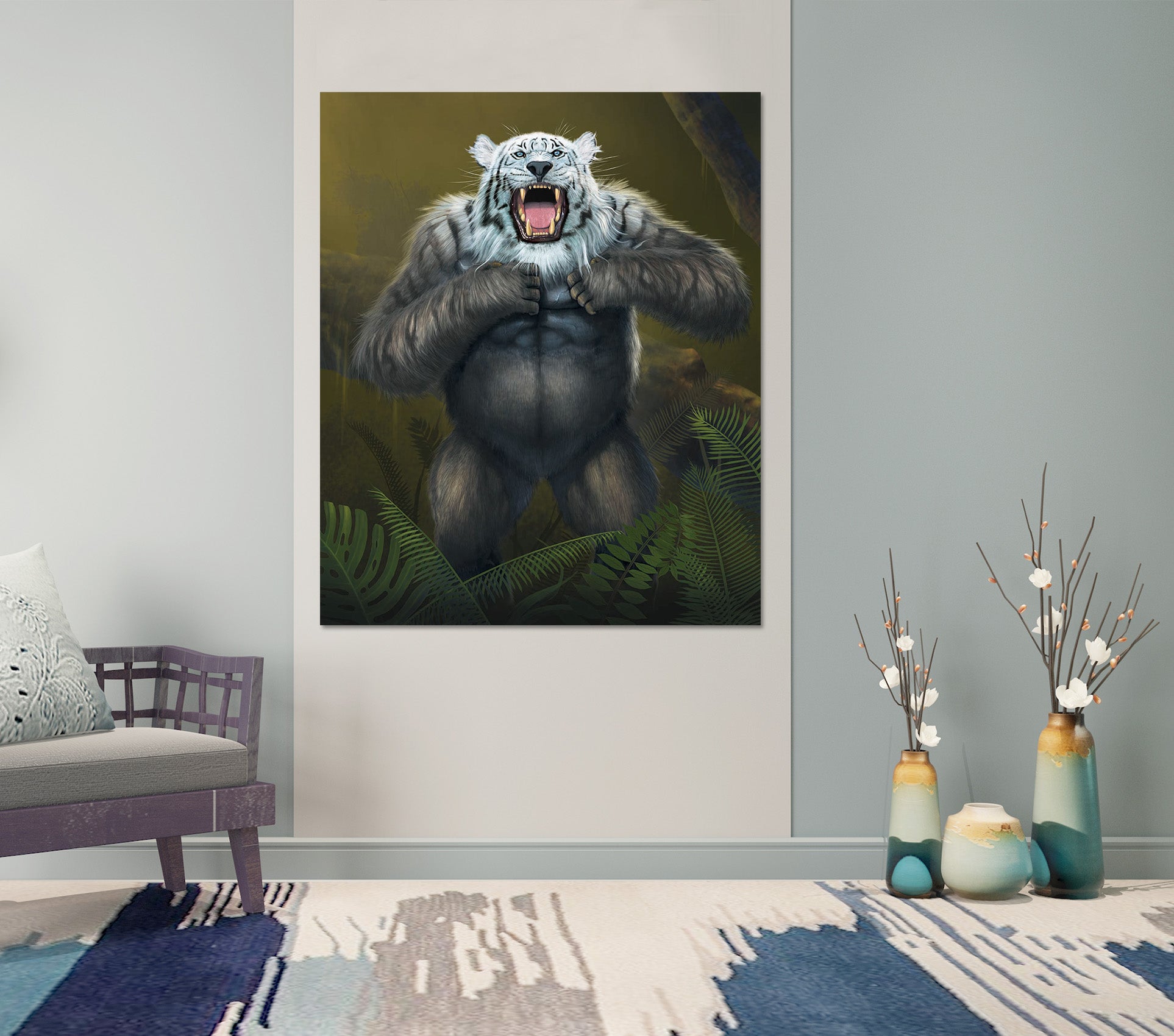 3D Tigerilla White Tiger Version 082 Vincent Hie Wall Sticker