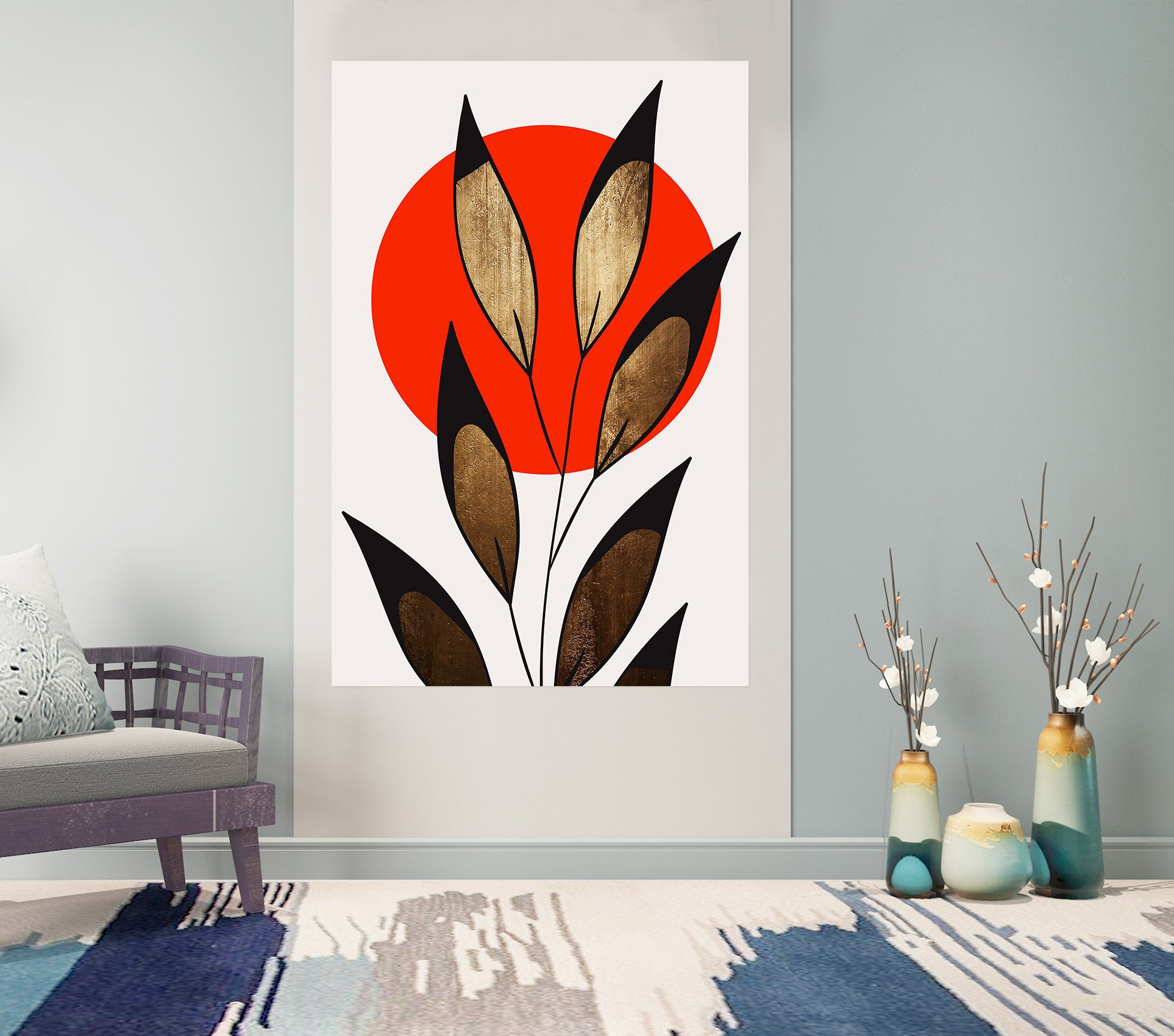 3D Sun Leaves 123 Boris Draschoff Wall Sticker