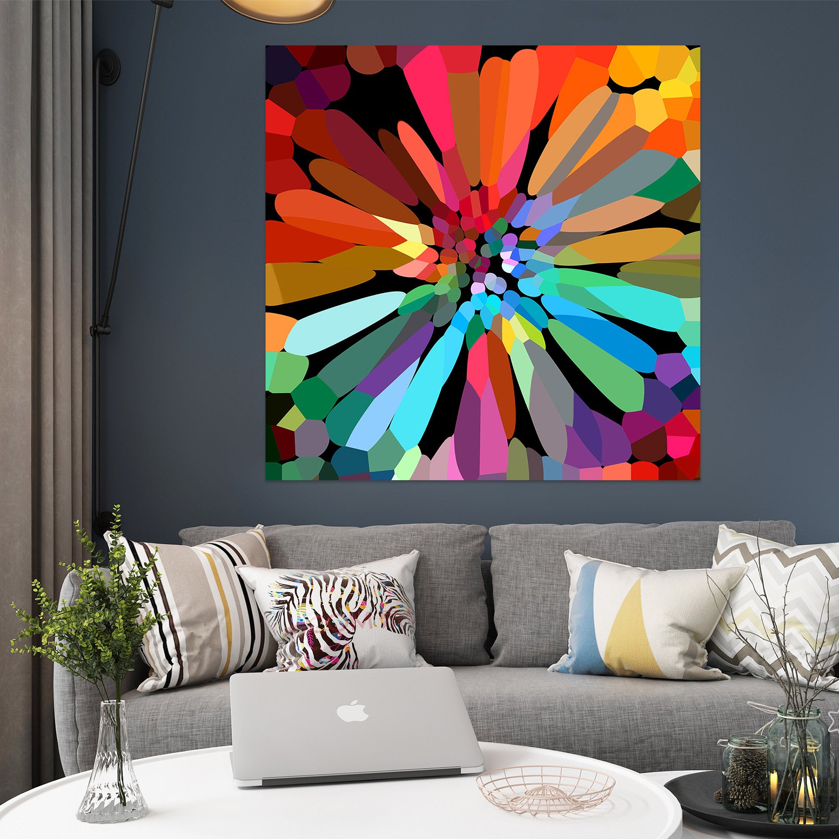 3D Colored Flowers 013 Shandra Smith Wall Sticker