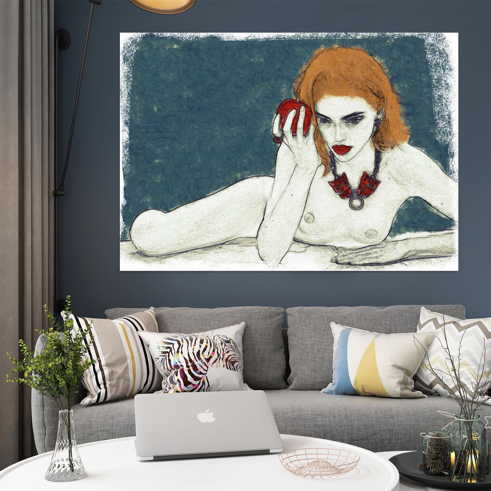3D Red Lips Girl 019 Marco Cavazzana Wall Sticker