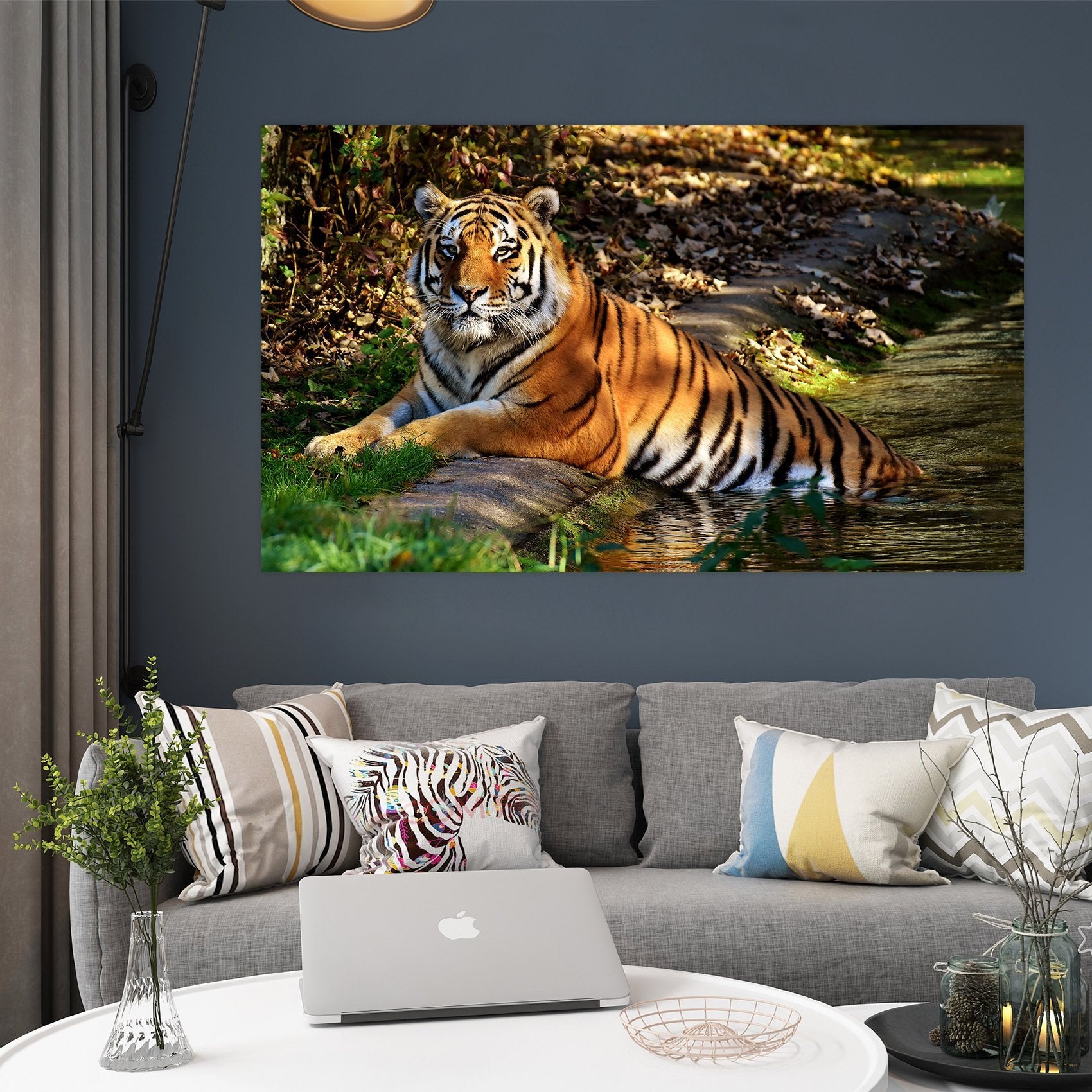 3D Shade Tiger 126 Animal Wall Stickers Wallpaper AJ Wallpaper 2