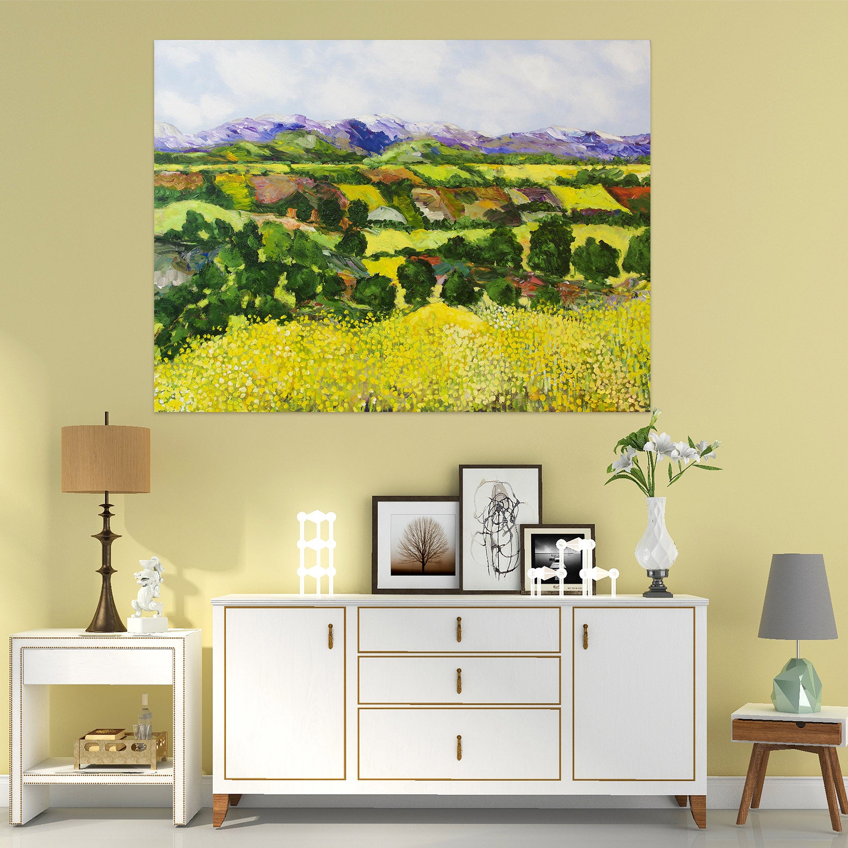 3D Yellow Weeds 013 Allan P. Friedlander Wall Sticker