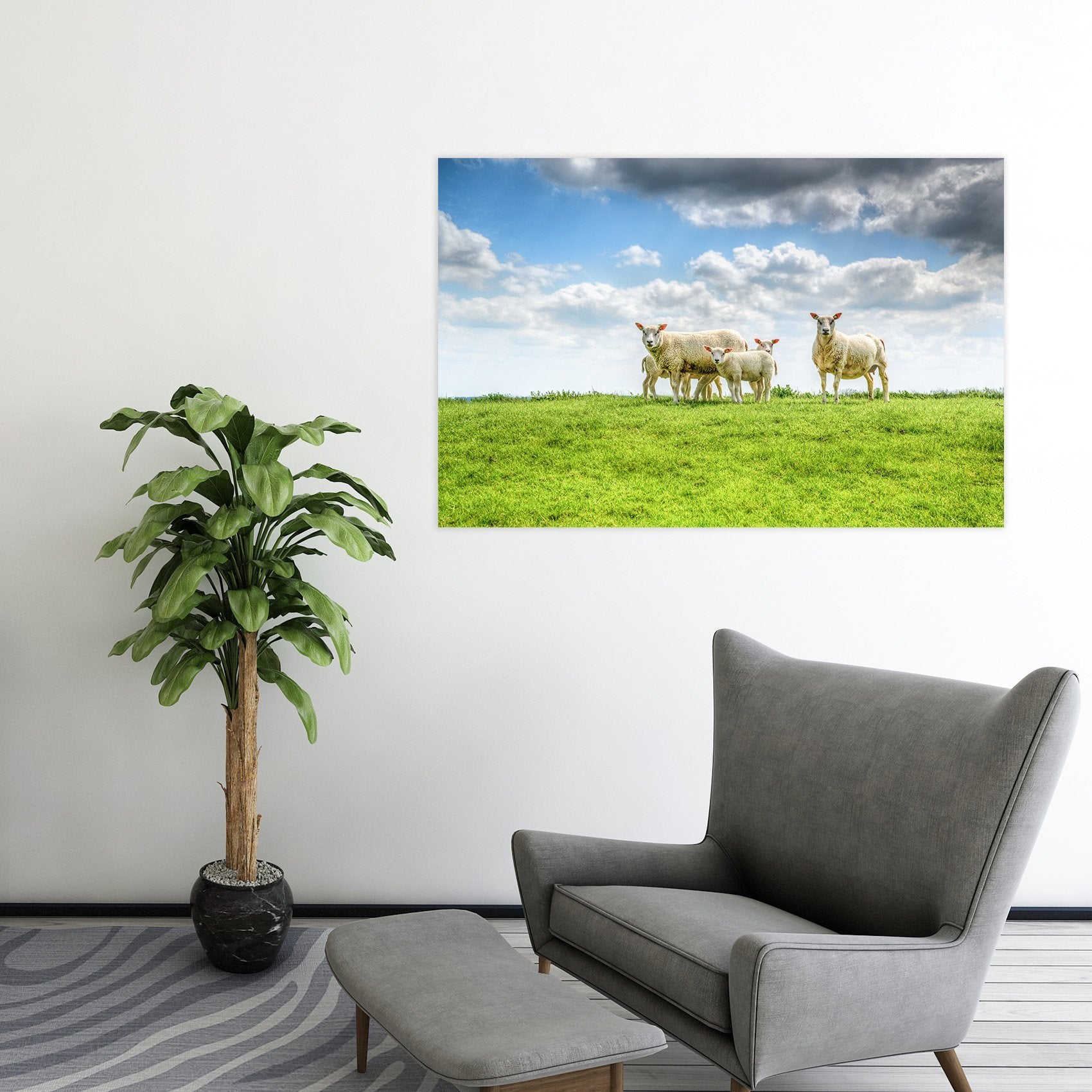 3D Prairie Sheep 113 Animal Wall Stickers Wallpaper AJ Wallpaper 2