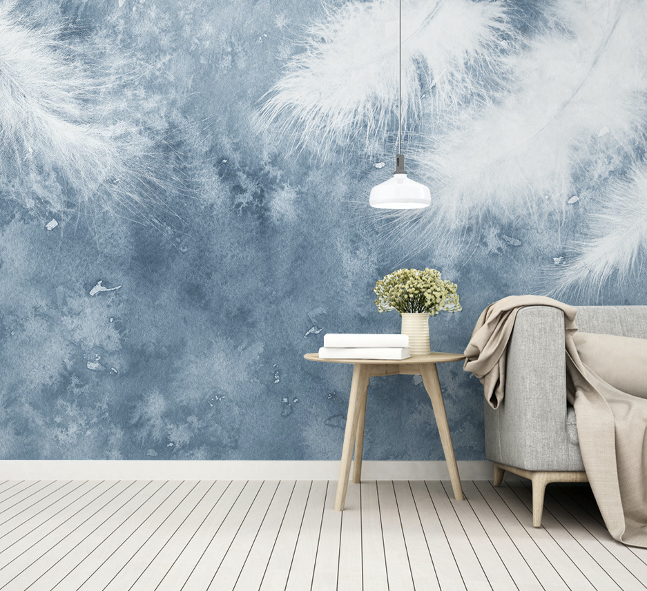 3D White Fluff Wall WG025 Wall Murals