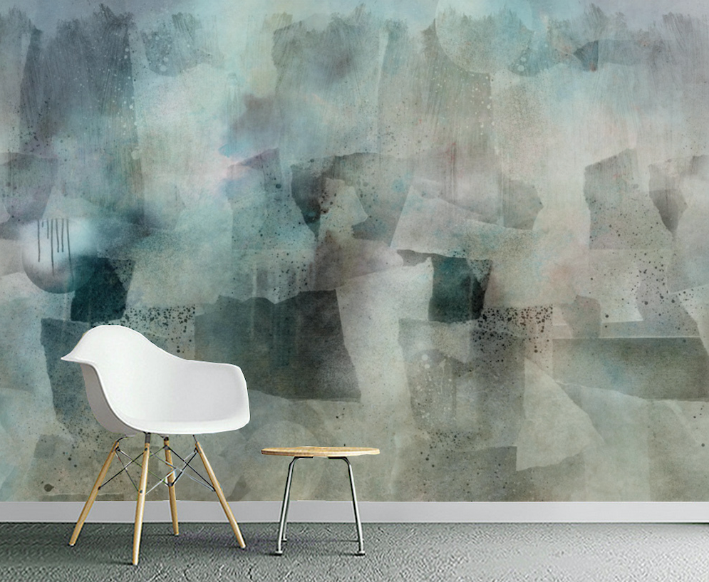 3D Green Smudge WG313 Wall Murals