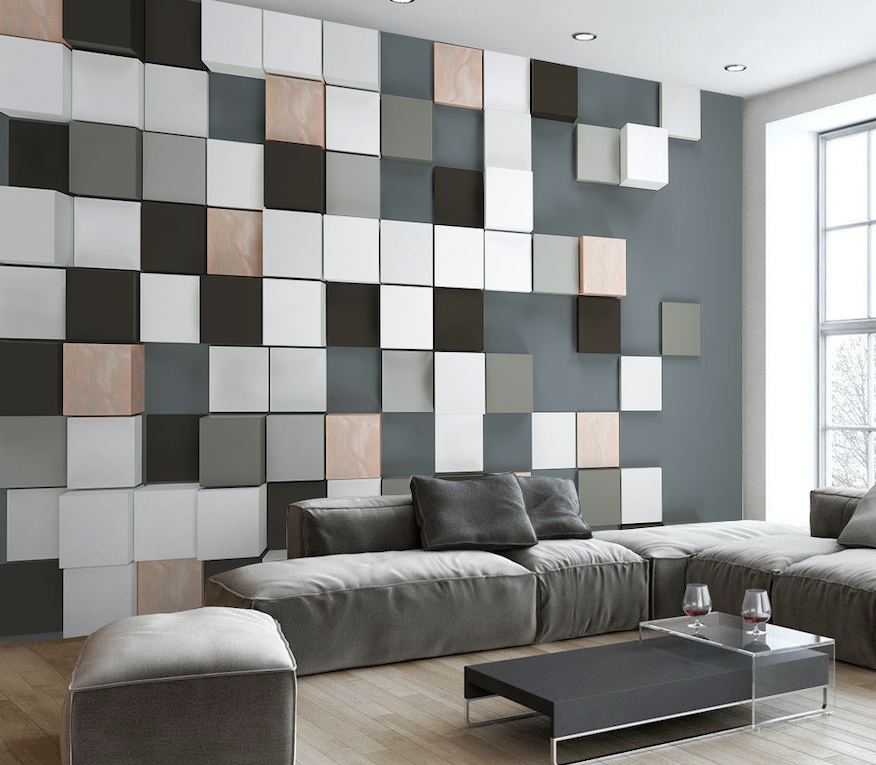 3D Color Mosaic Square WG223 Wall Murals