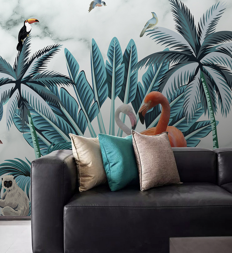 3D Flamingo Toucan WG212 Wall Murals