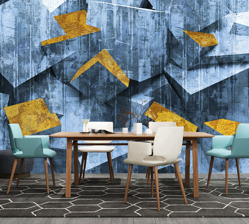 3D Blue Bumpy Stone WG069 Wall Murals