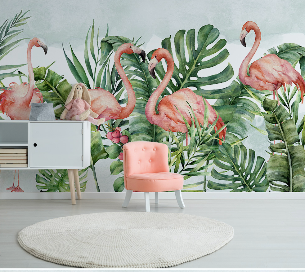 3D Flamingo Fruit WG294 Wall Murals