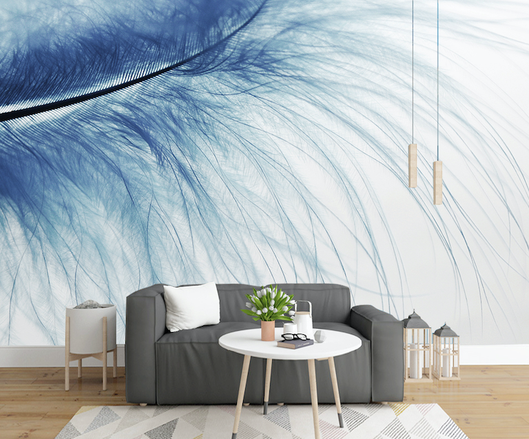 3D Blue Feather WG292 Wall Murals