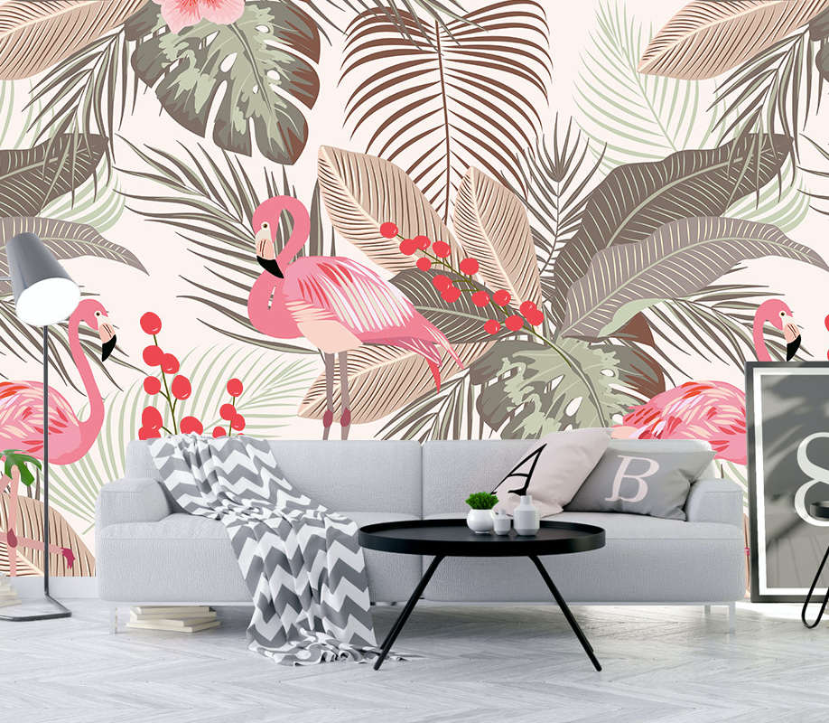 3D Flamingo Fruit WG323 Wall Murals