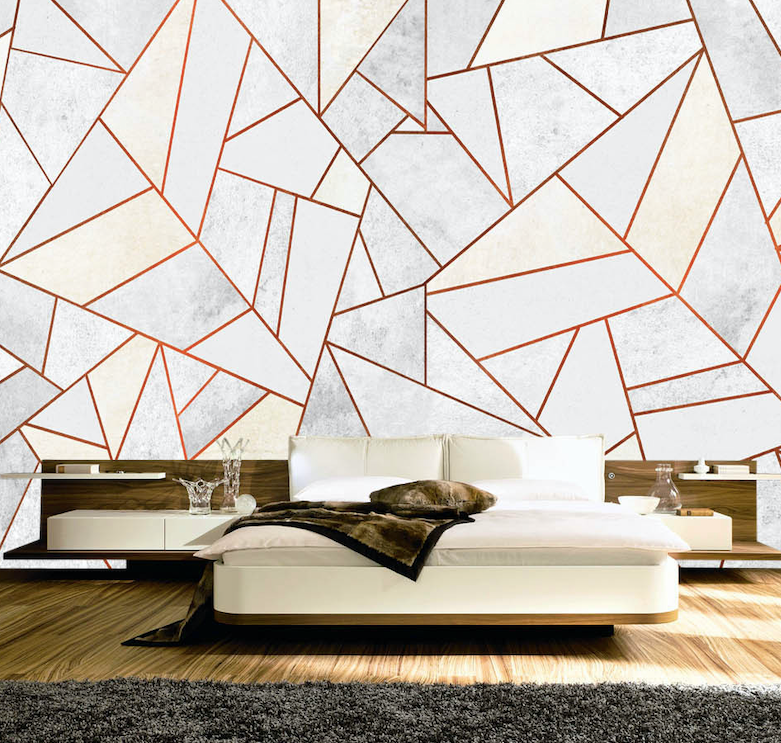 3D Red Triangle Graphic WG006 Wall Murals