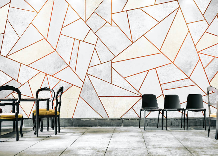 3D Red Triangle Graphic WG006 Wall Murals