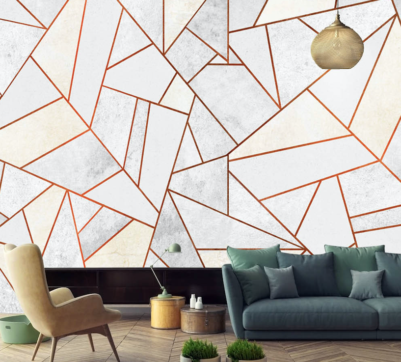 3D Red Triangle Graphic WG006 Wall Murals