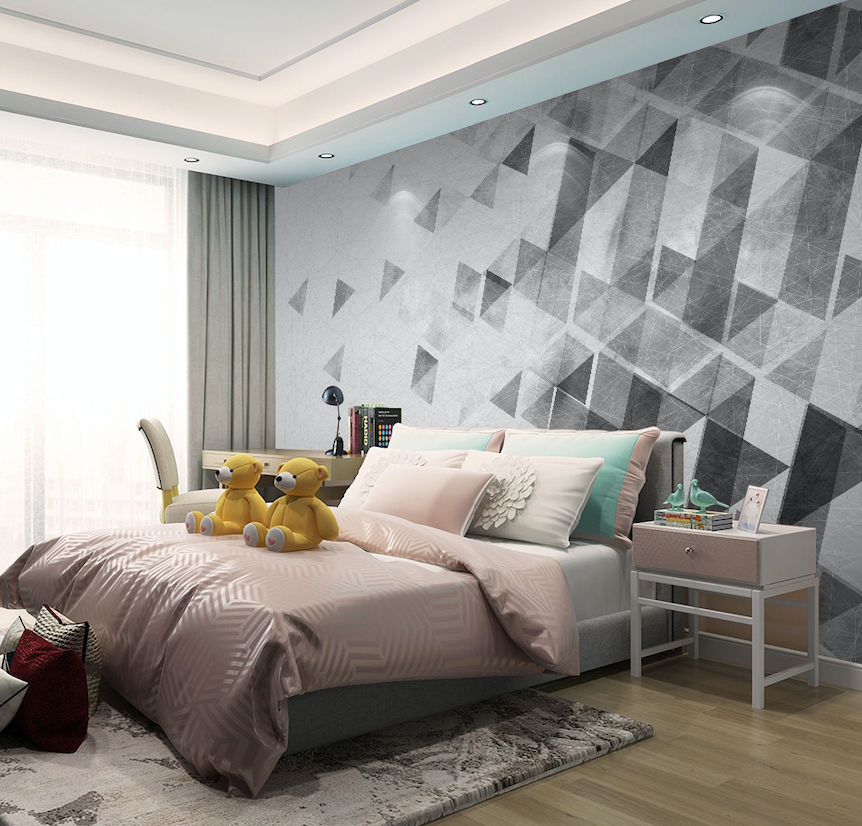 3D Black Triangle WG052 Wall Murals
