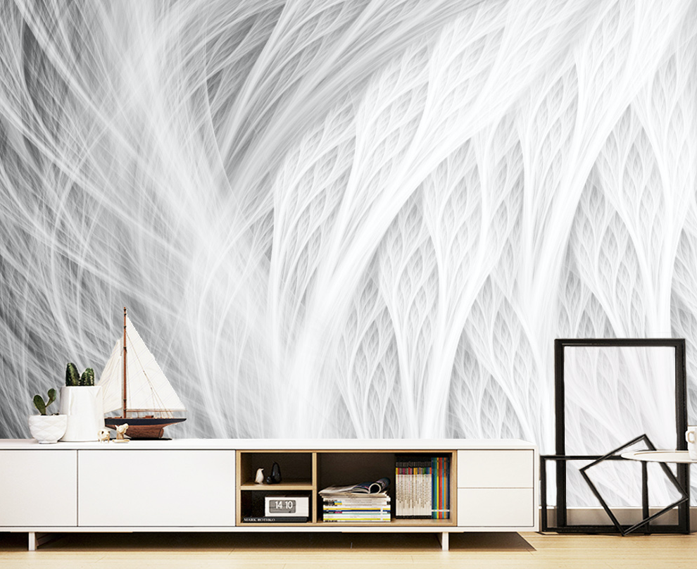 3D White Furry WG130 Wall Murals