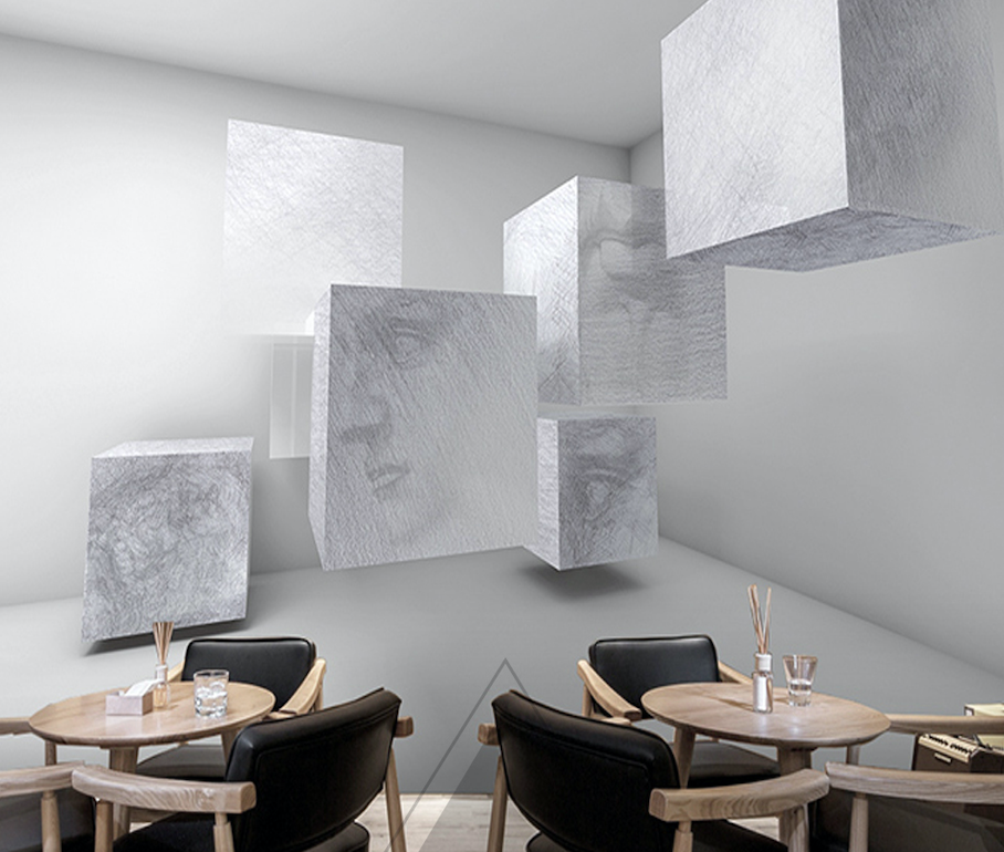 3D Sketch Human Head WG164 Wall Murals