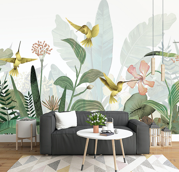 3D Yellow Bird Flower WG273 Wall Murals