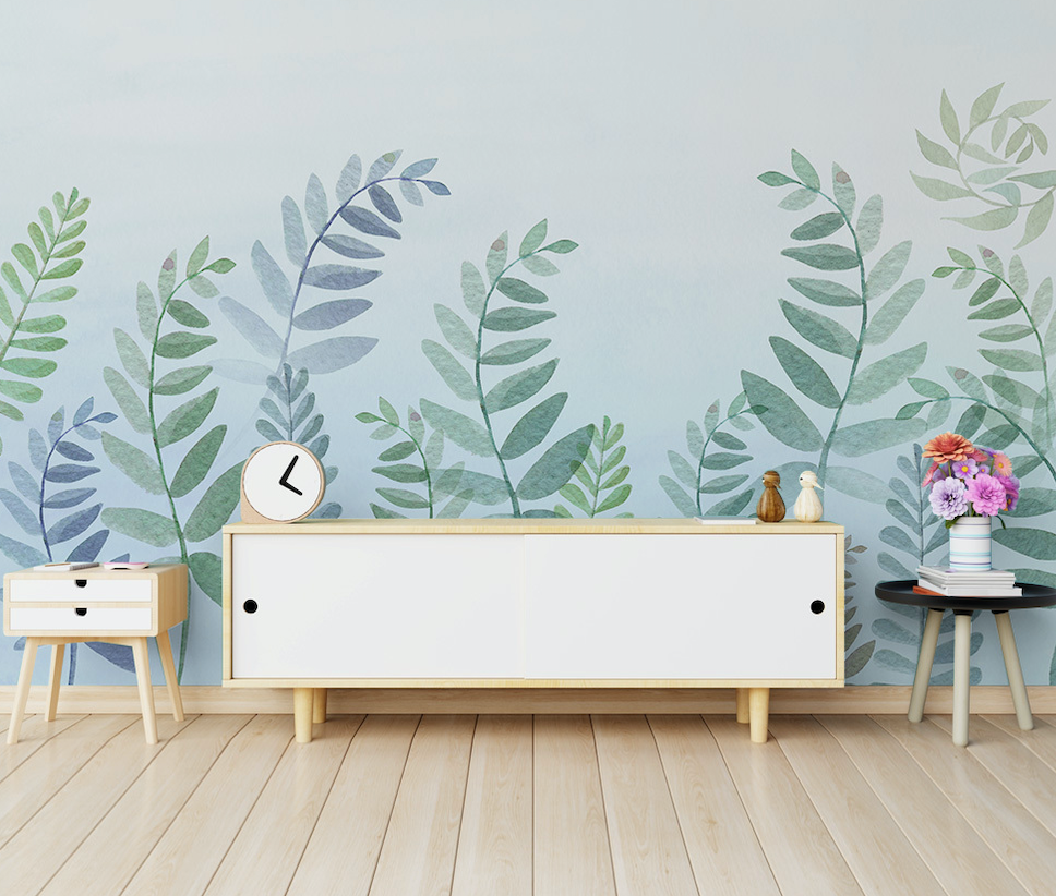 3D Green Leaf WG299 Wall Murals