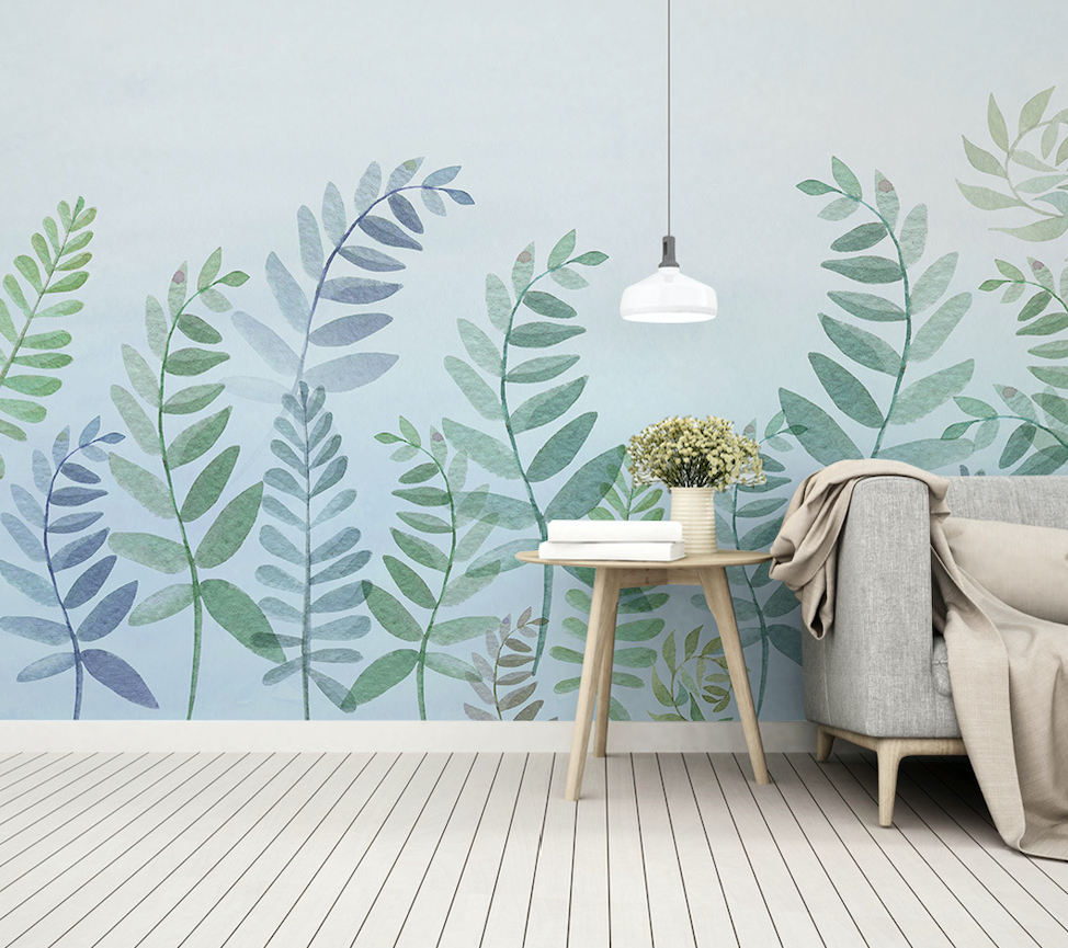 3D Green Leaf WG299 Wall Murals