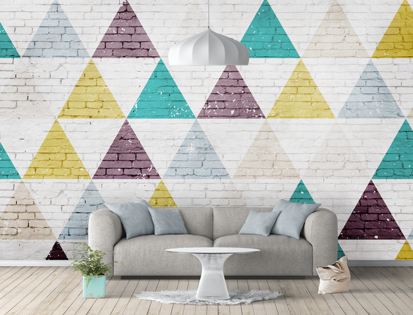 3D Colored Triangle WG311 Wall Murals